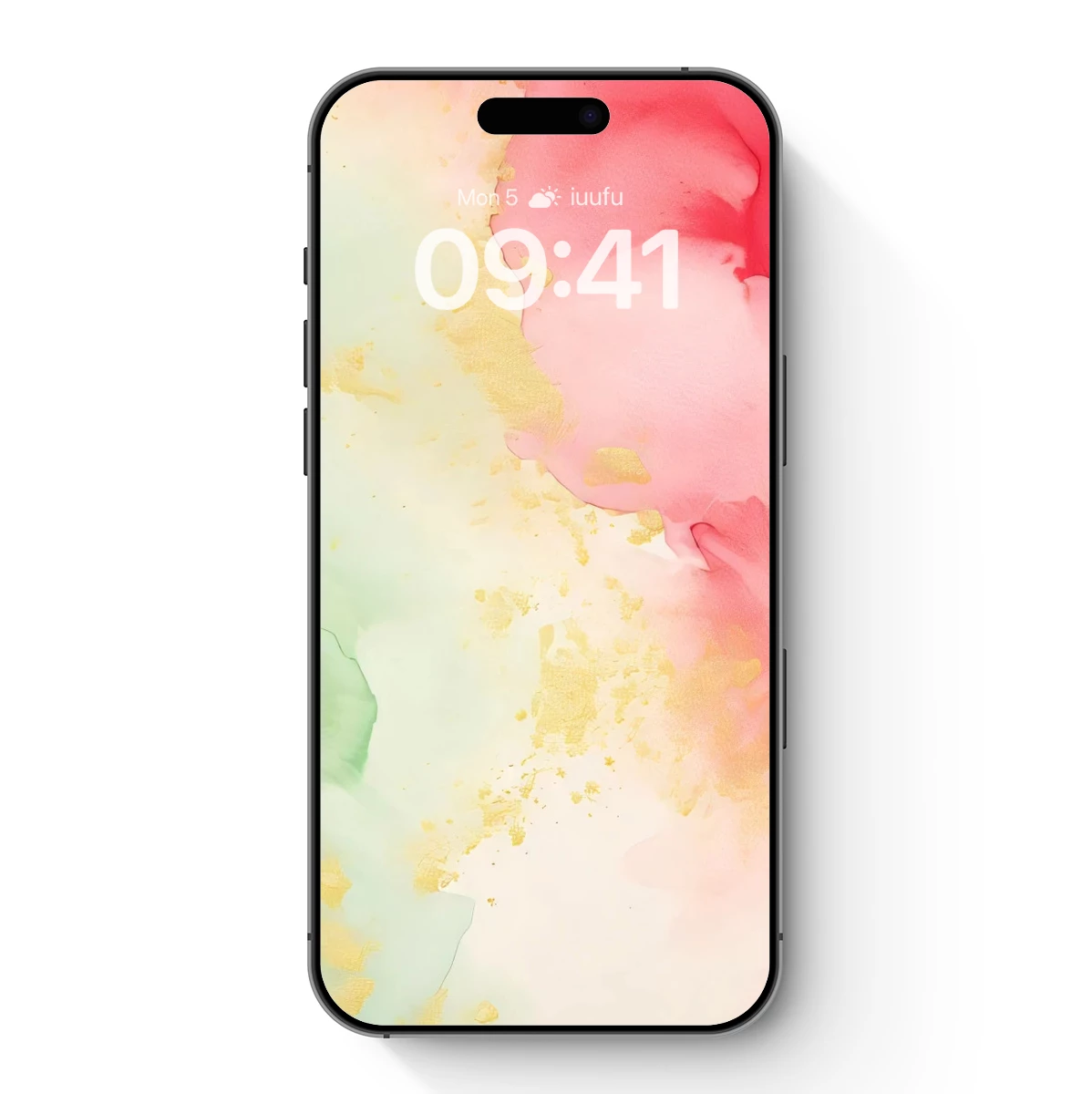 Abstract Watercolor Fusion: Green, Red, and Gold Harmony