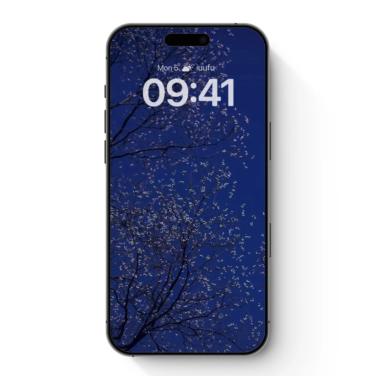 Blossom Twilight: Ethereal Flowers Against Deep Blue Sky