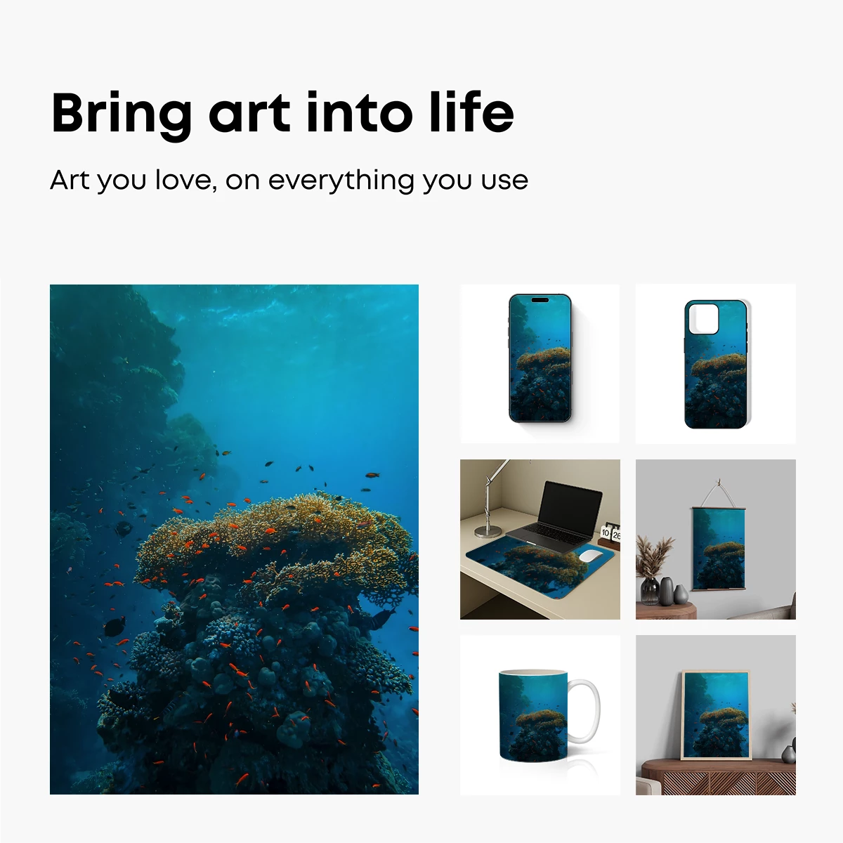 Coral Reef Symphony: Vibrant Fish Among Azure Depths - Image 2