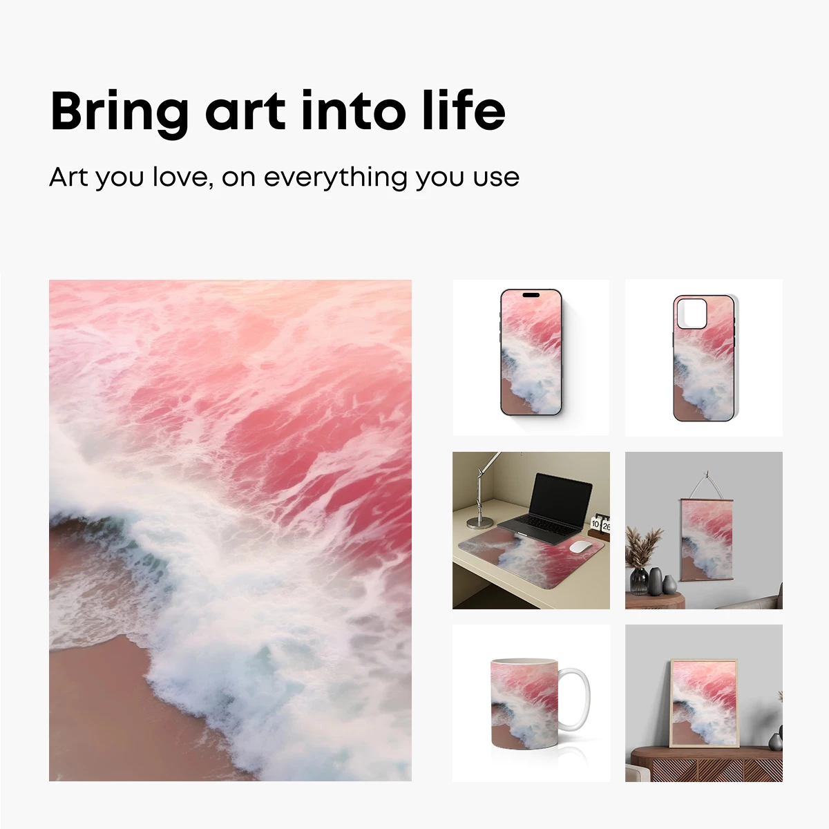 Crimson Tide: Ocean Waves at Sunset - Image 2