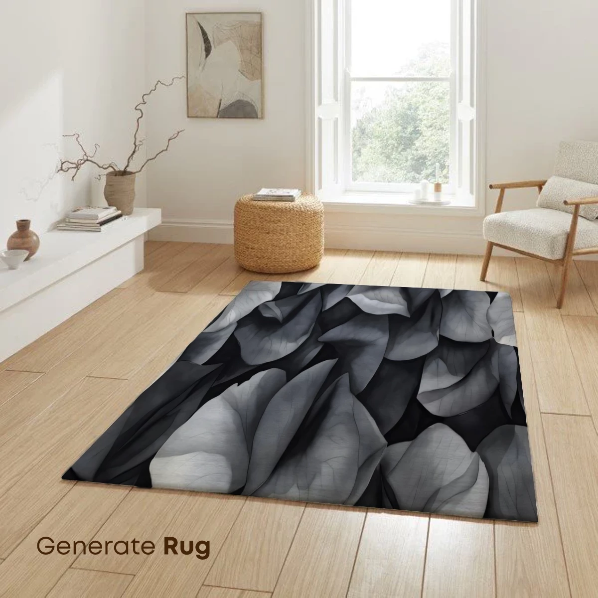 Monochrome Leaf Symphony: Abstract Botanical Art - Image 6