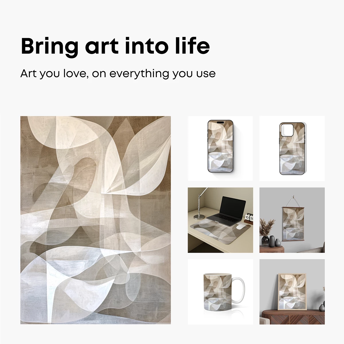 Ethereal Flow: Abstract Curves in Neutral Harmony - Image 2
