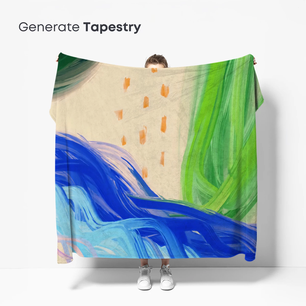 Abstract Flow: Blue and Green Brushstrokes Dance - Image 5