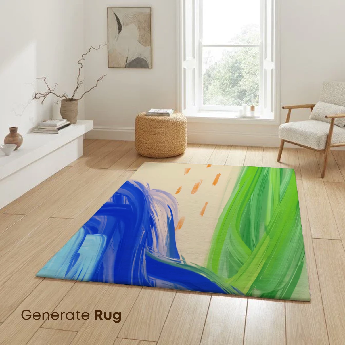 Abstract Flow: Blue and Green Brushstrokes Dance - Image 6