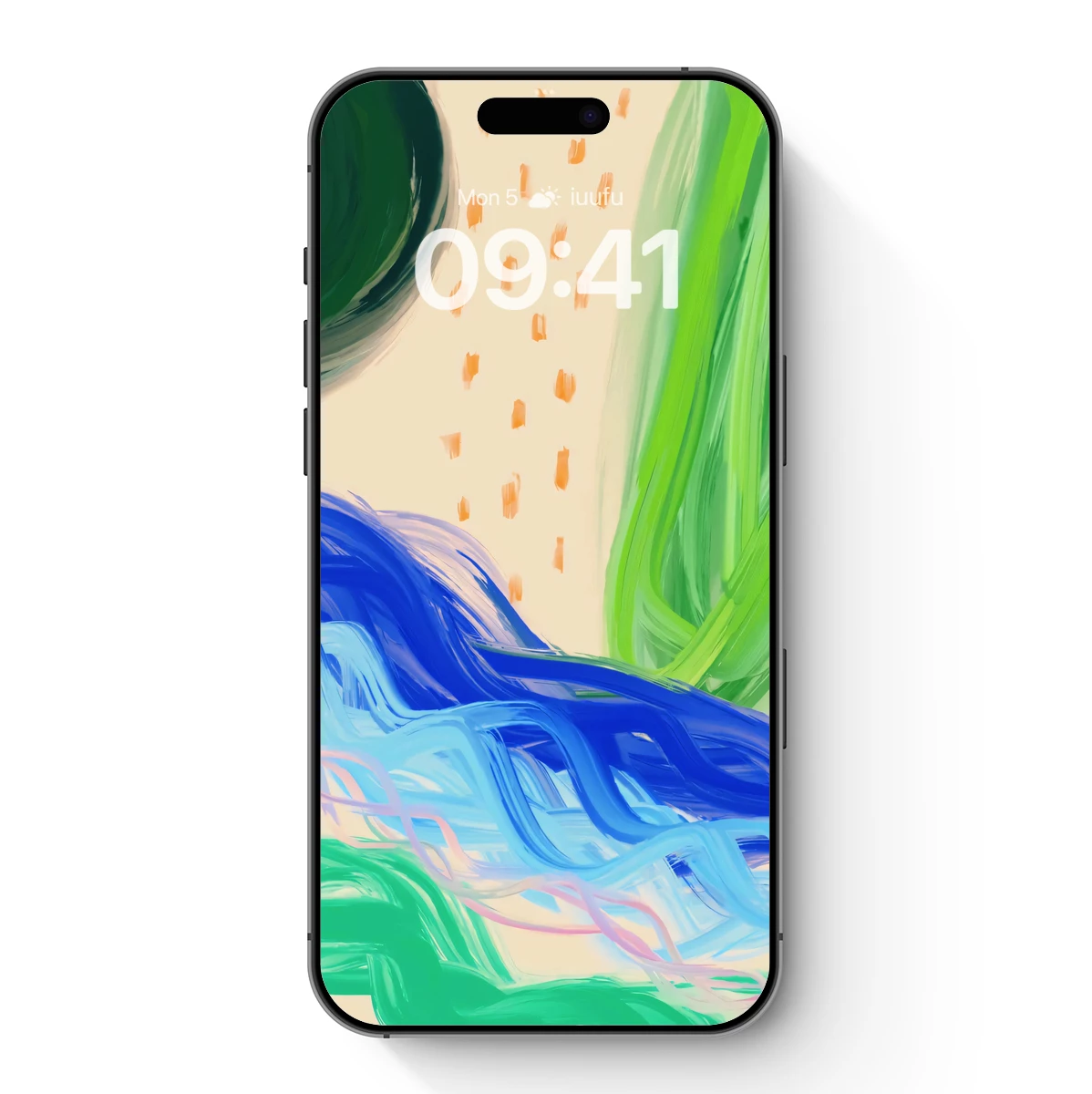 Abstract Flow: Blue and Green Brushstrokes Dance