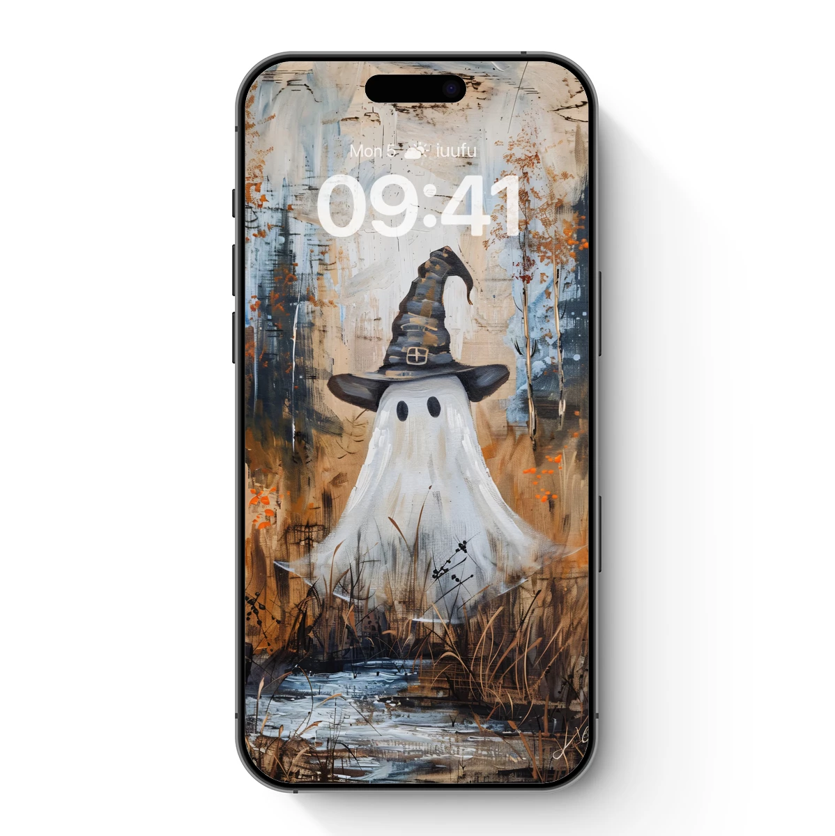 Ghostly Witch in Autumn Woods