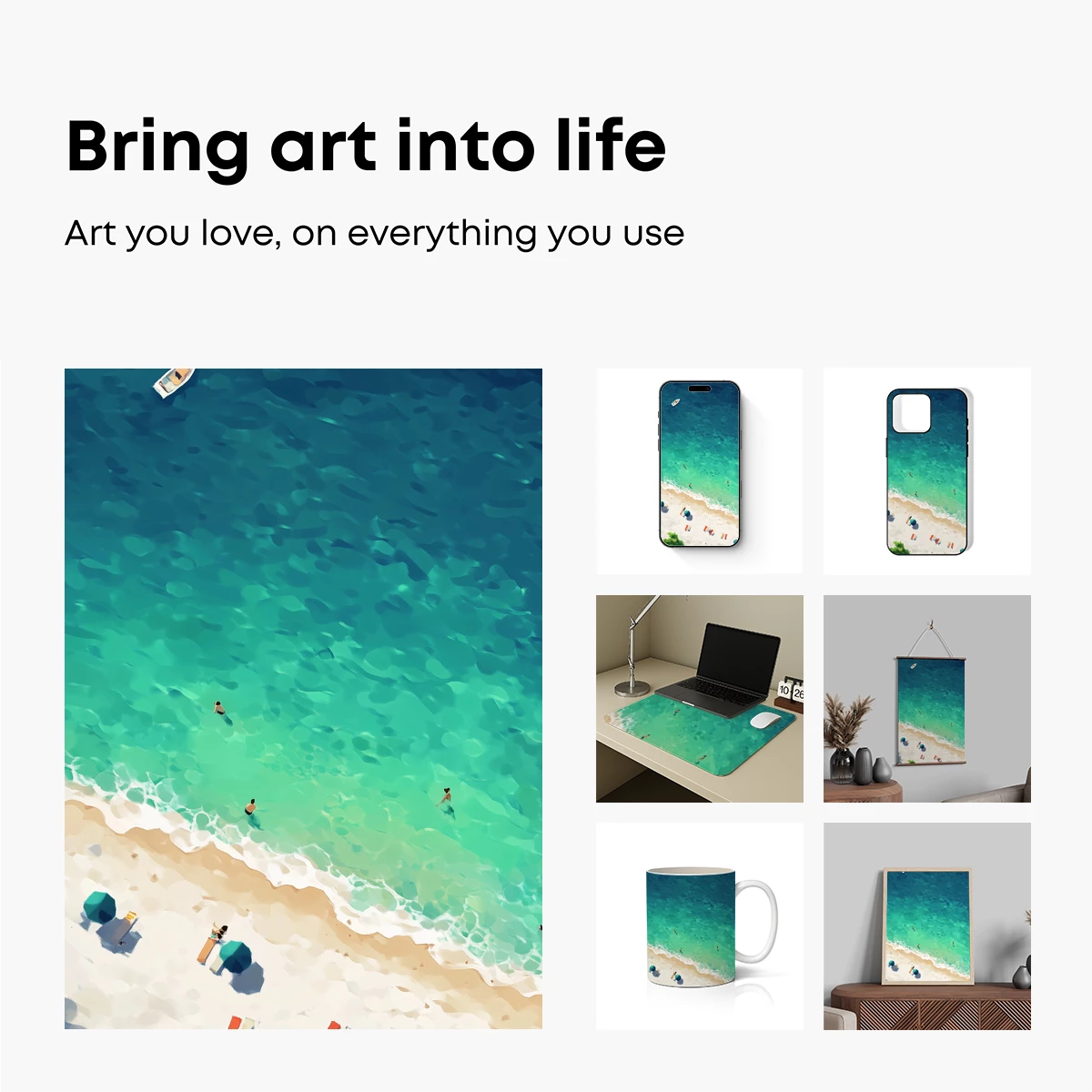Aqua Serenity: Beachside Bliss in Digital Artistry - Image 2