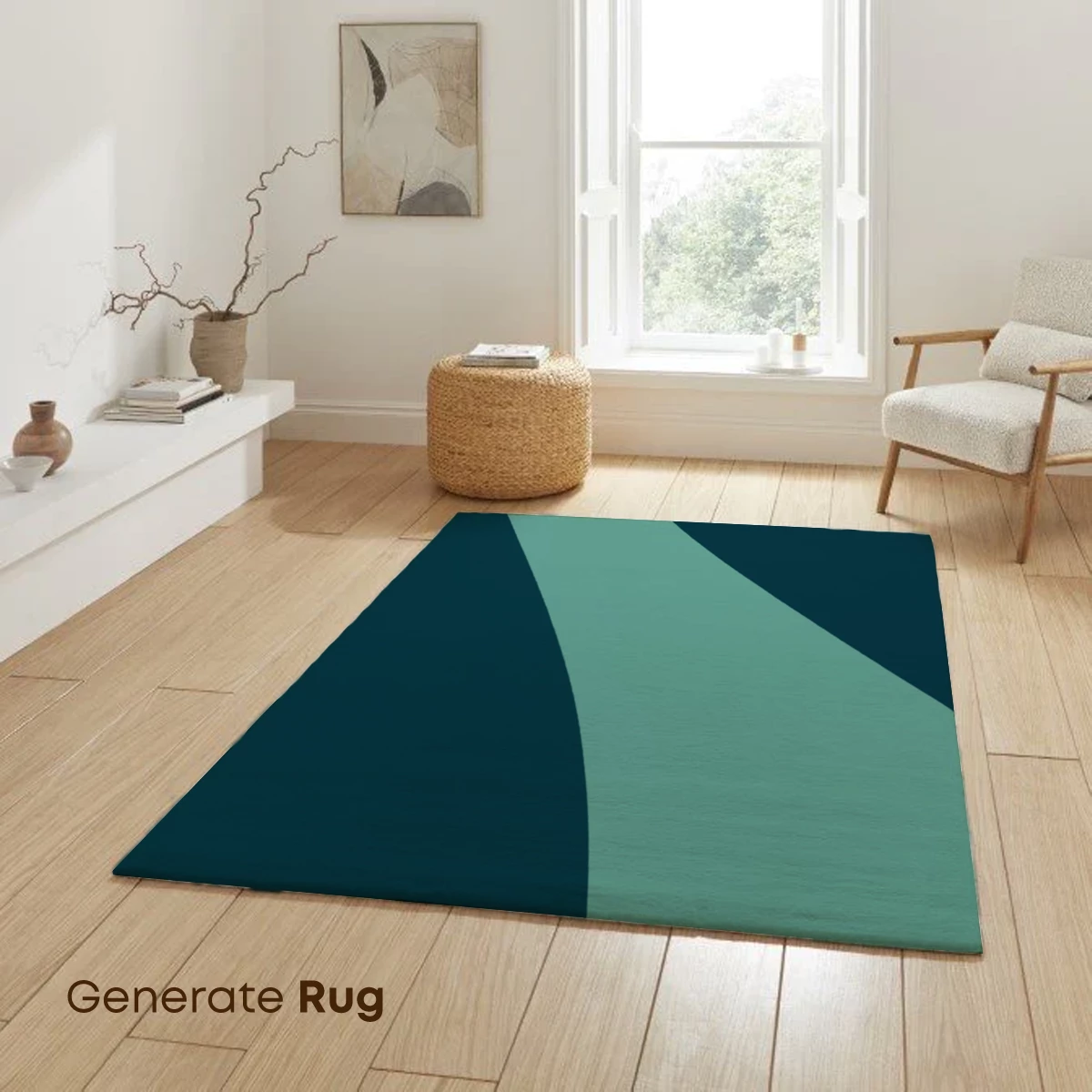 Abstract Teal Harmony: Geometric Flow - Image 6