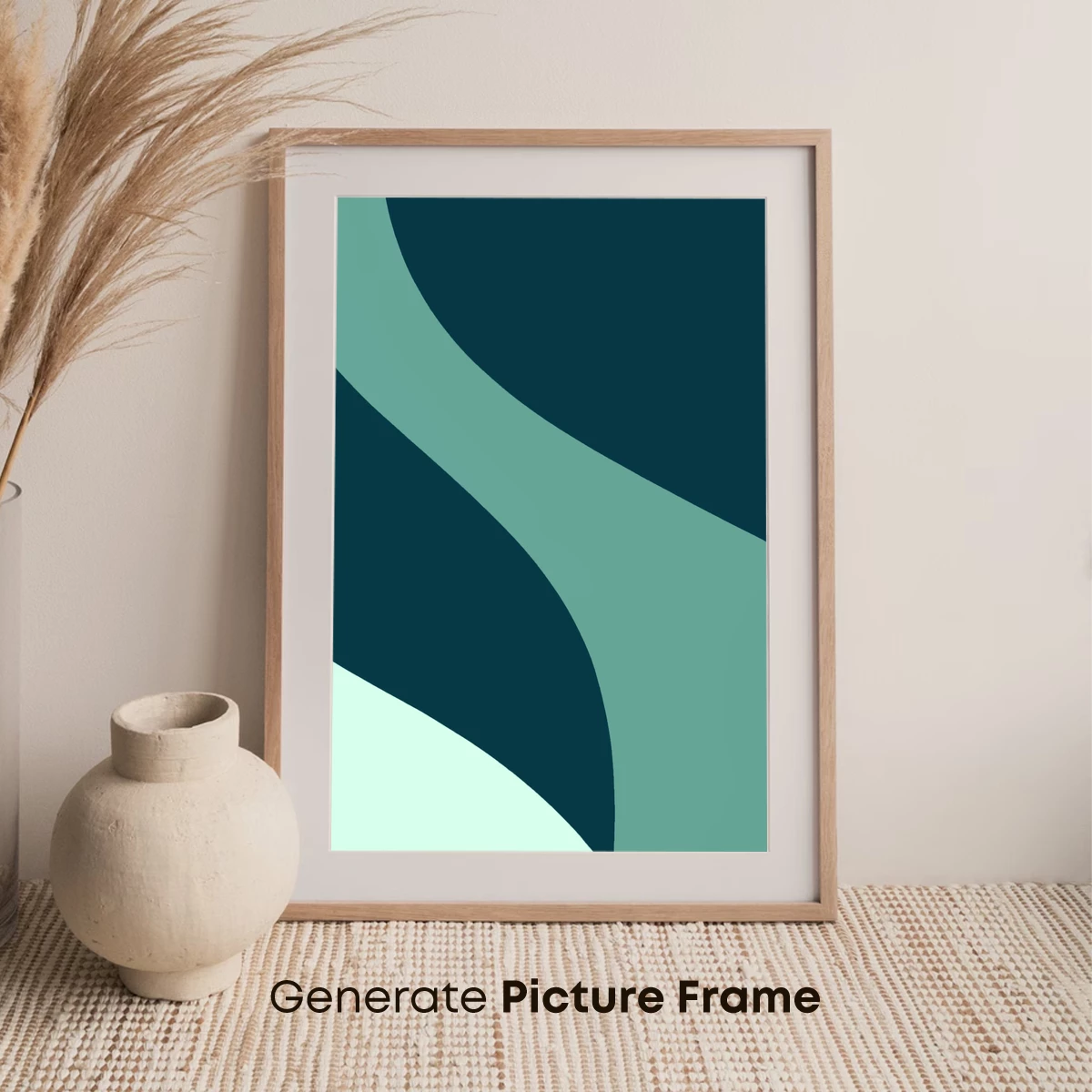 Abstract Teal Harmony: Geometric Flow - Image 7