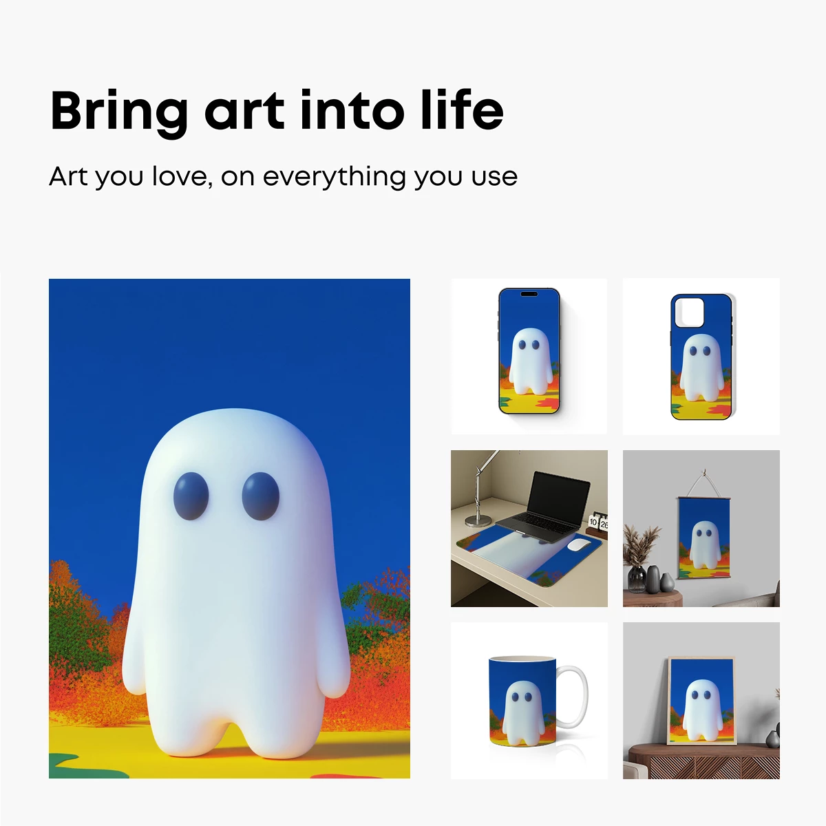 Cute Ghost in Autumn Wonderland - Image 2