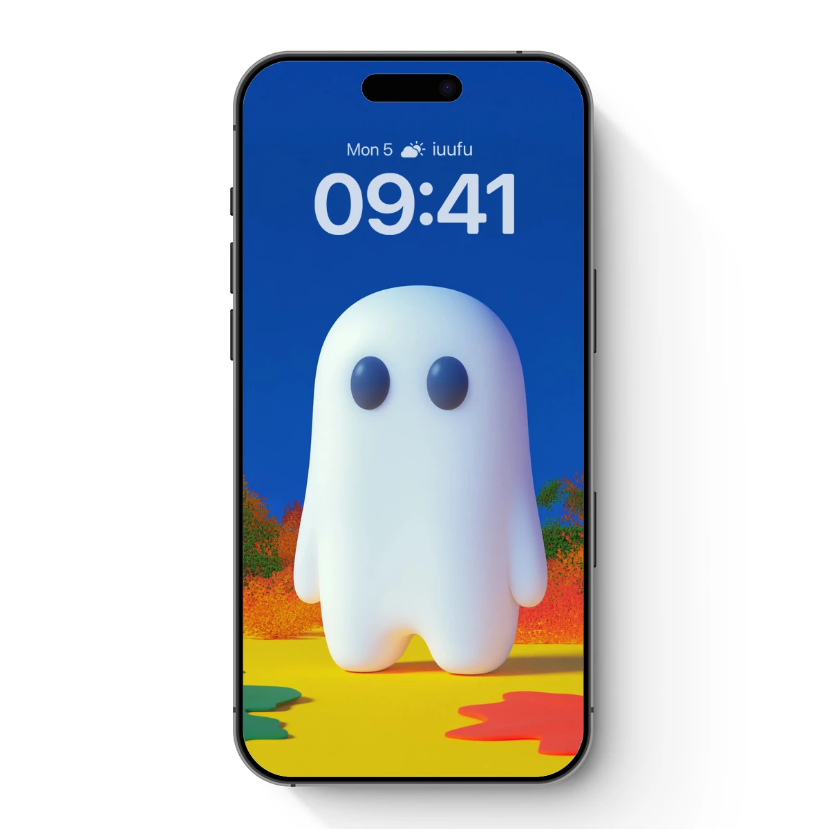 Cute Ghost in Autumn Wonderland