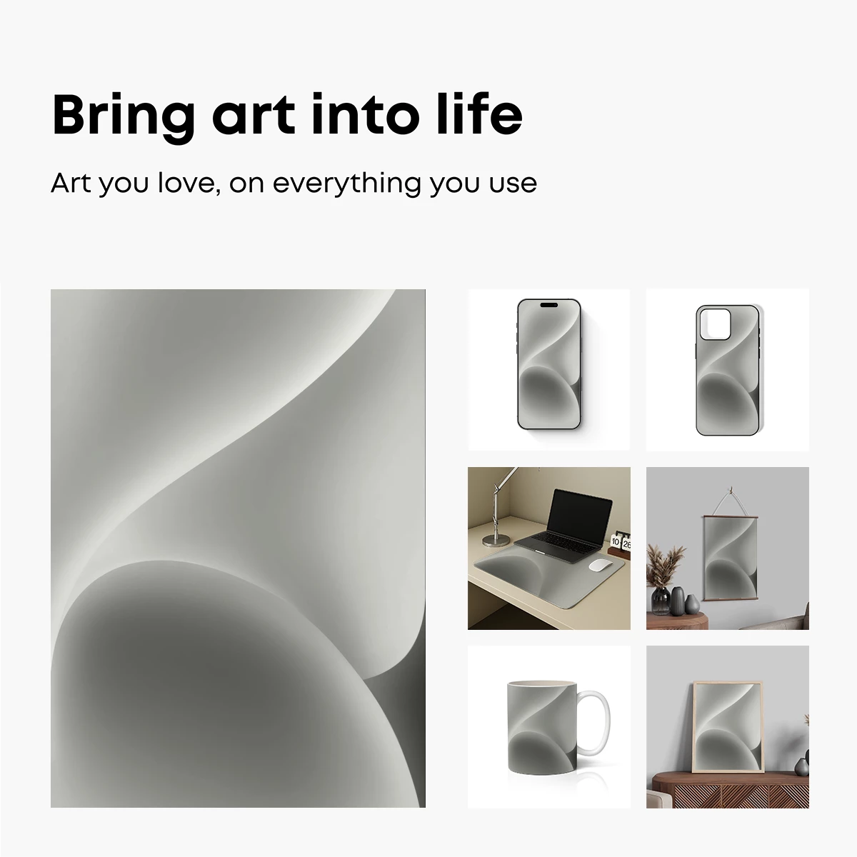 Ethereal Flow: Monochrome Curves in Harmony - Image 2