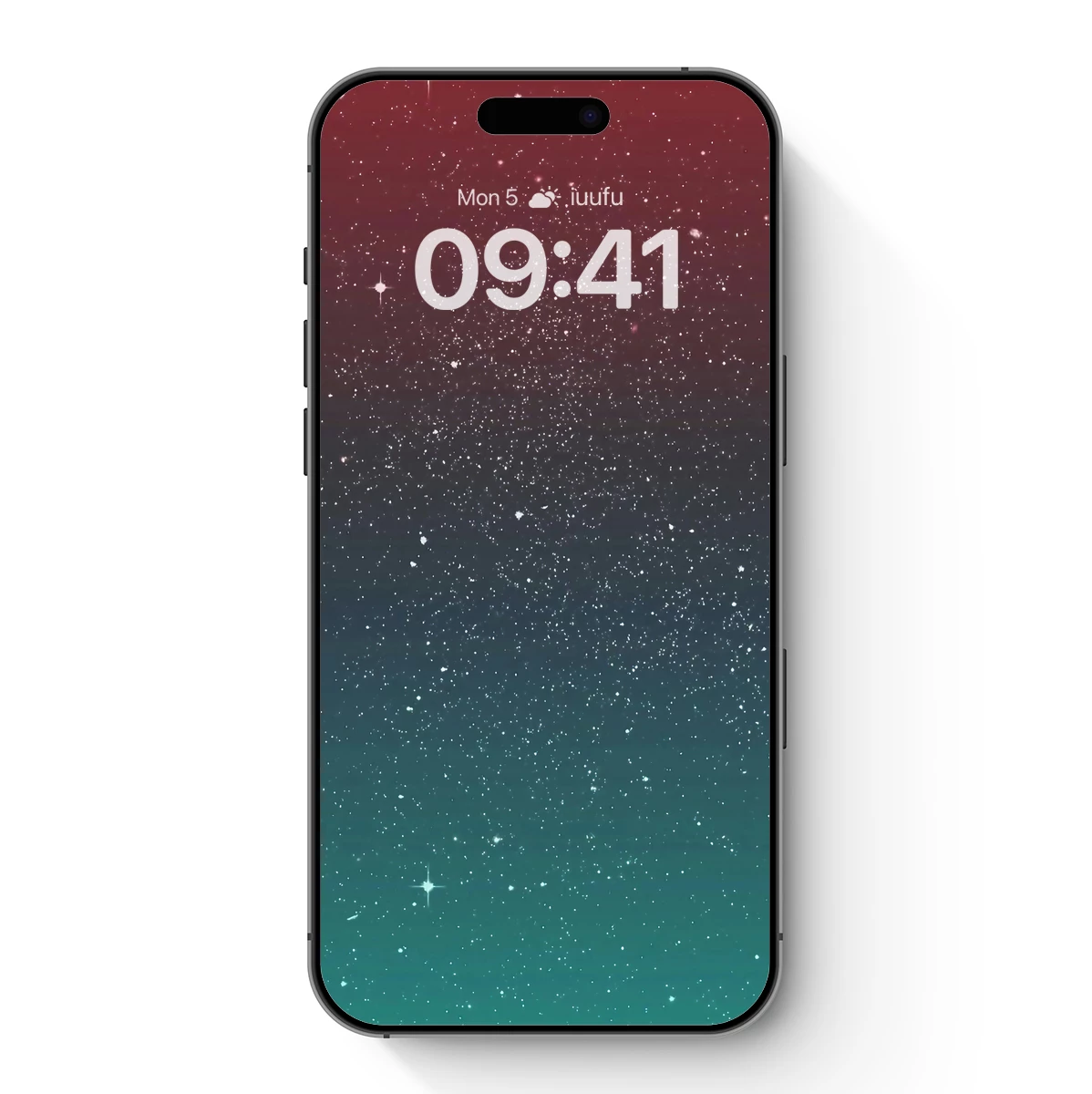 Cosmic Gradient: Starlit Skies in Teal and Crimson