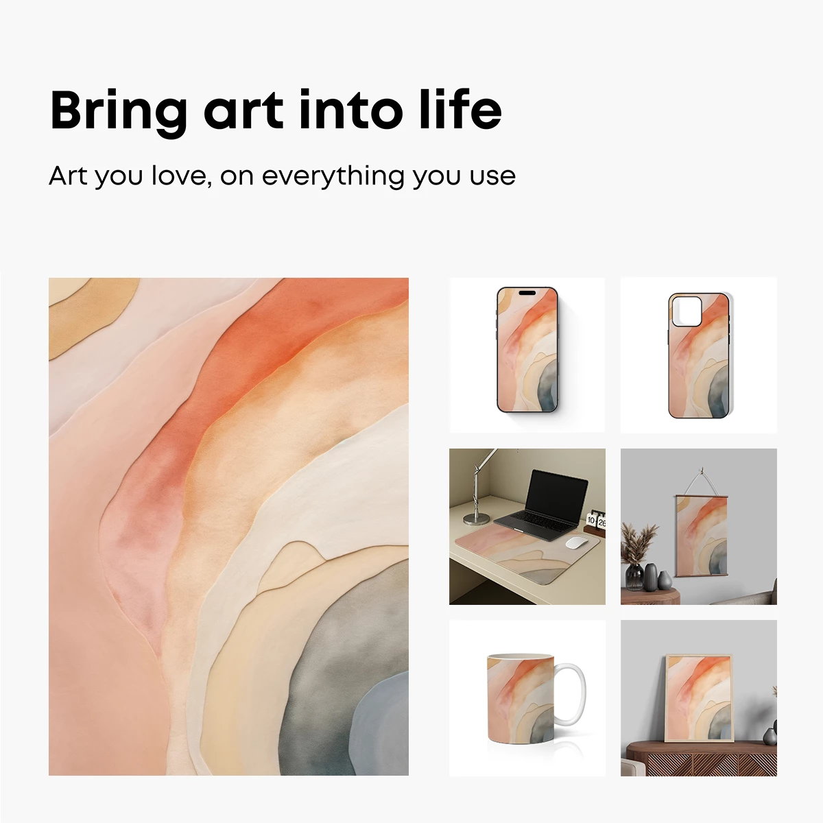 Abstract Terracotta Flow: Modern Watercolor Elegance - Image 2