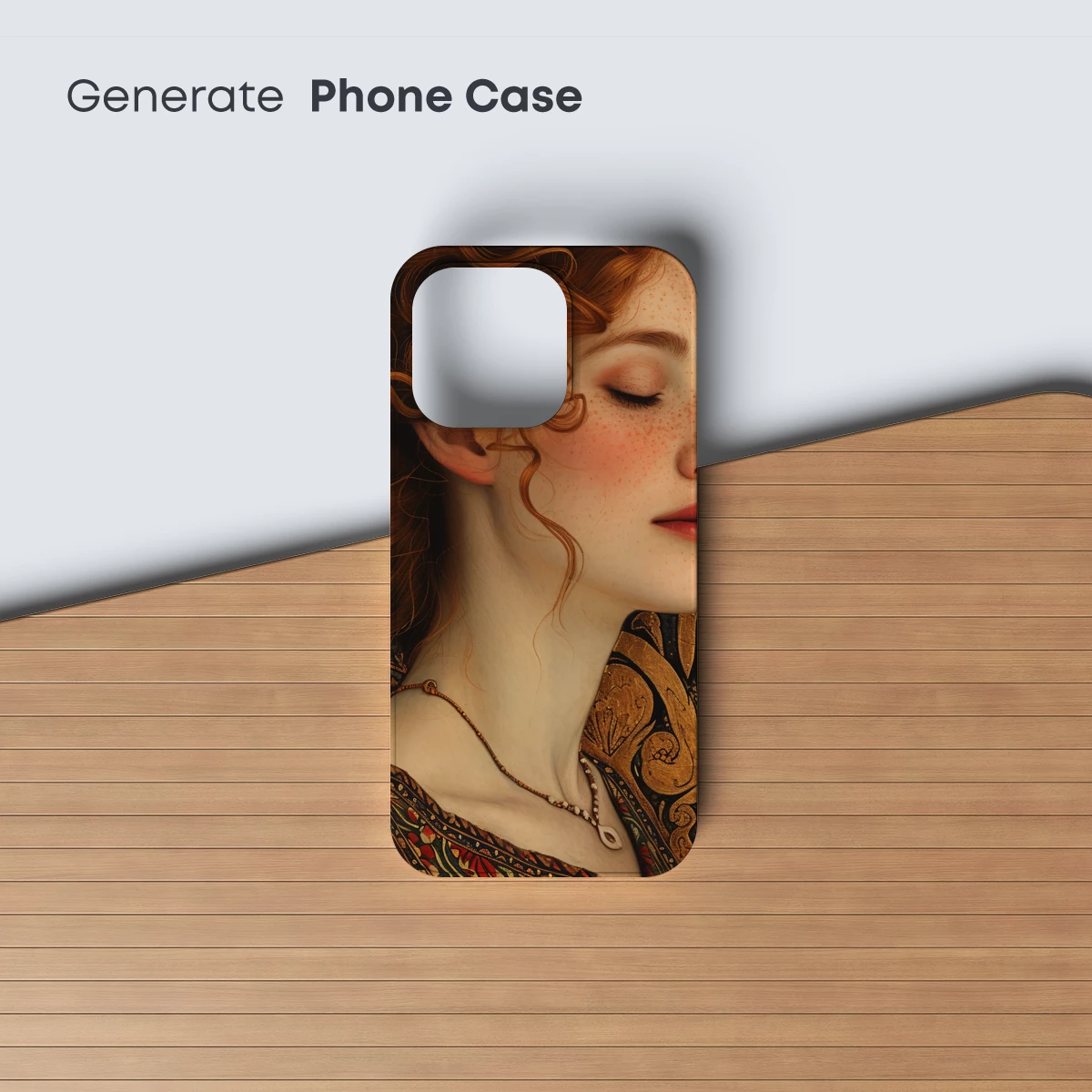 Art Nouveau Elegance: Serene Portrait with Floral Embellishments - Image 3