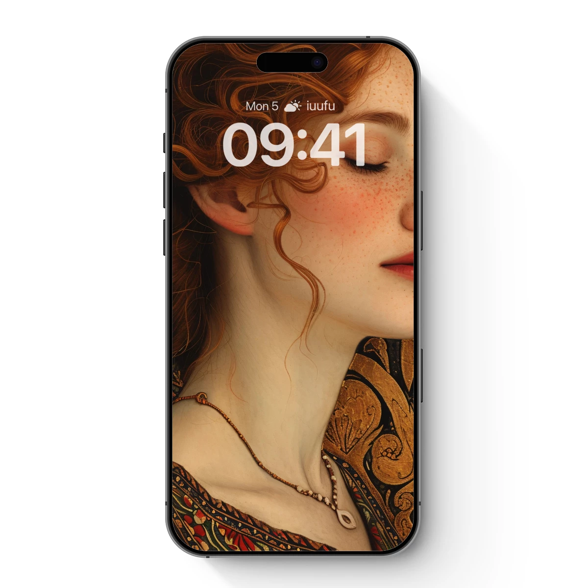 Art Nouveau Elegance: Serene Portrait with Floral Embellishments