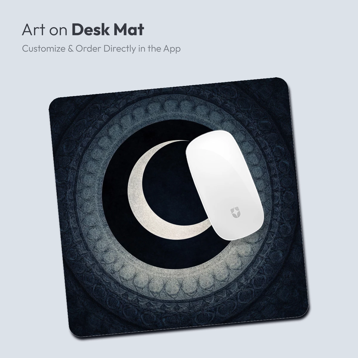 Eternal Crescent: Mystical Moon in Concentric Circles - Image 4