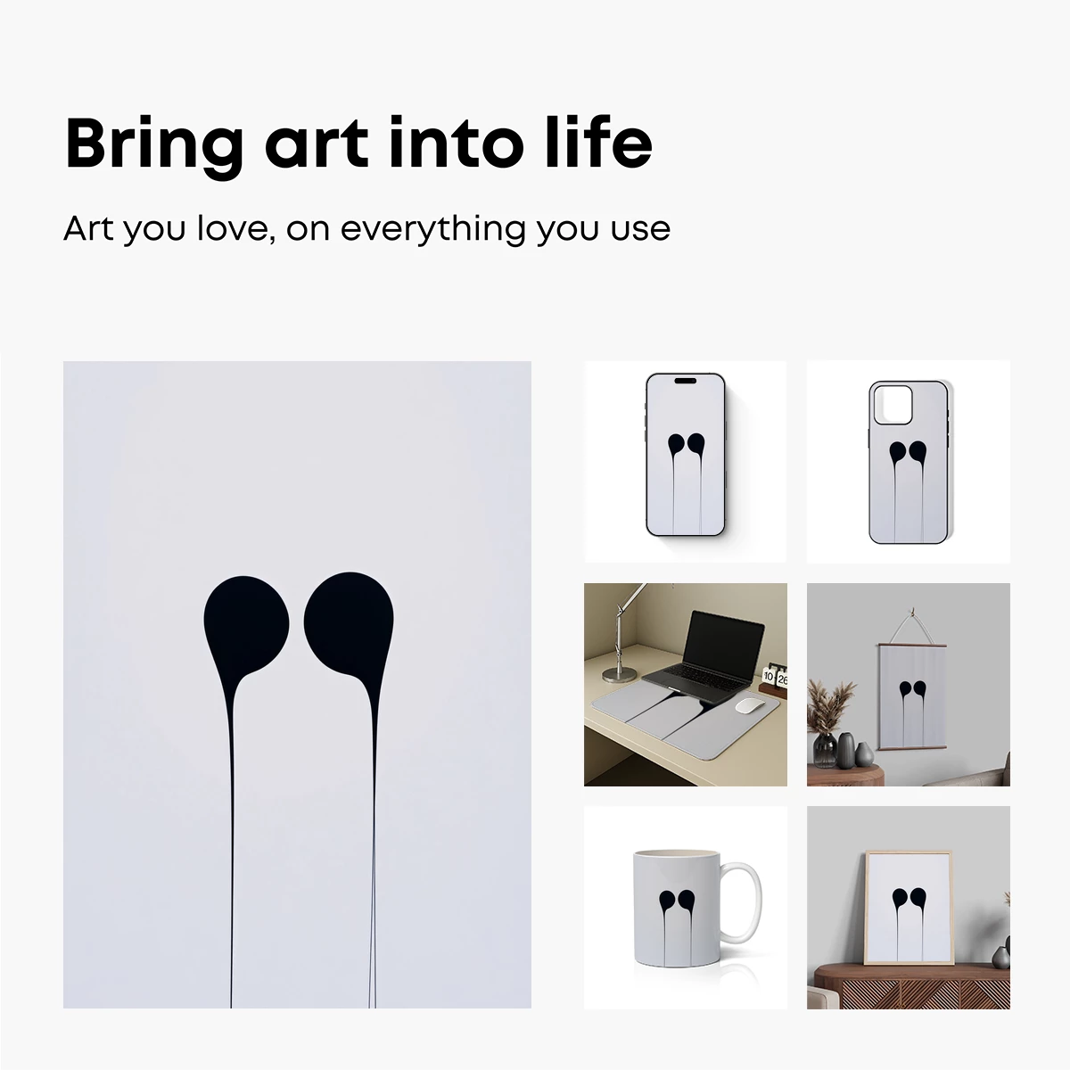 Dripping Elegance: Minimalist Black Teardrops - Image 2