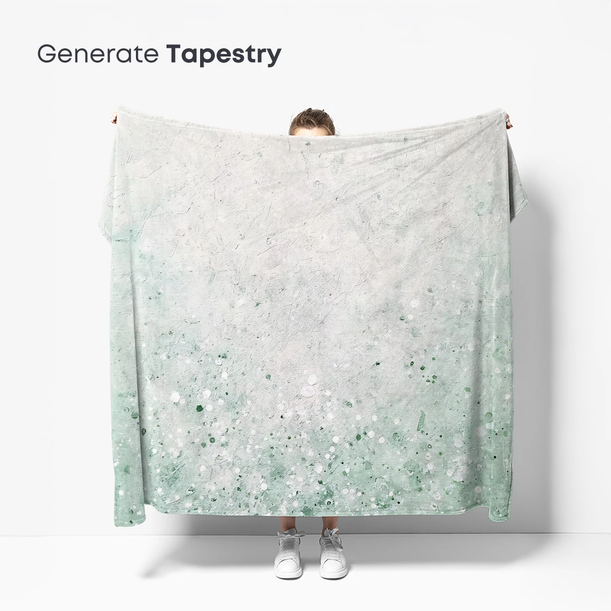 Aqua Serenity: Speckled Mist Abstract - Image 5