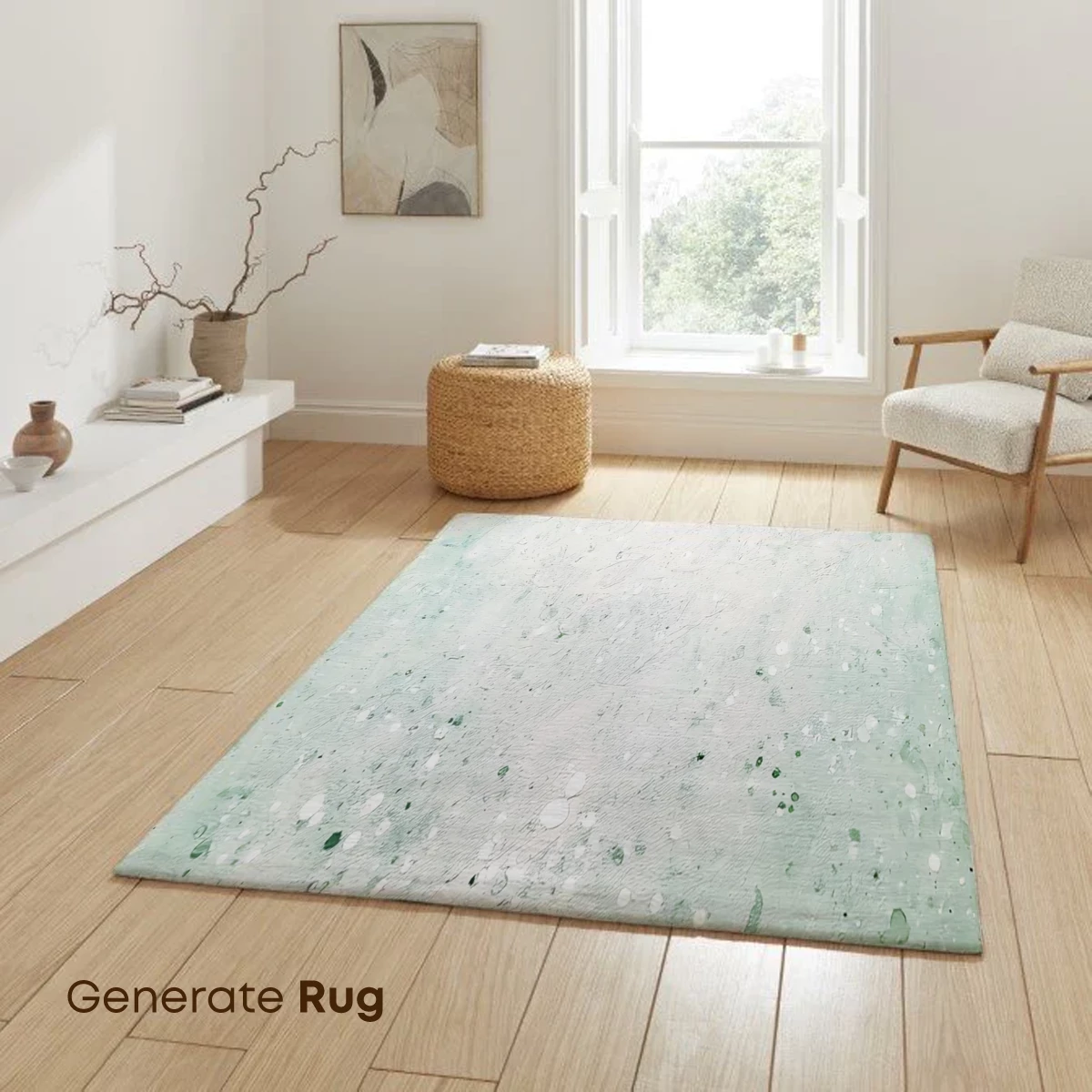 Aqua Serenity: Speckled Mist Abstract - Image 6