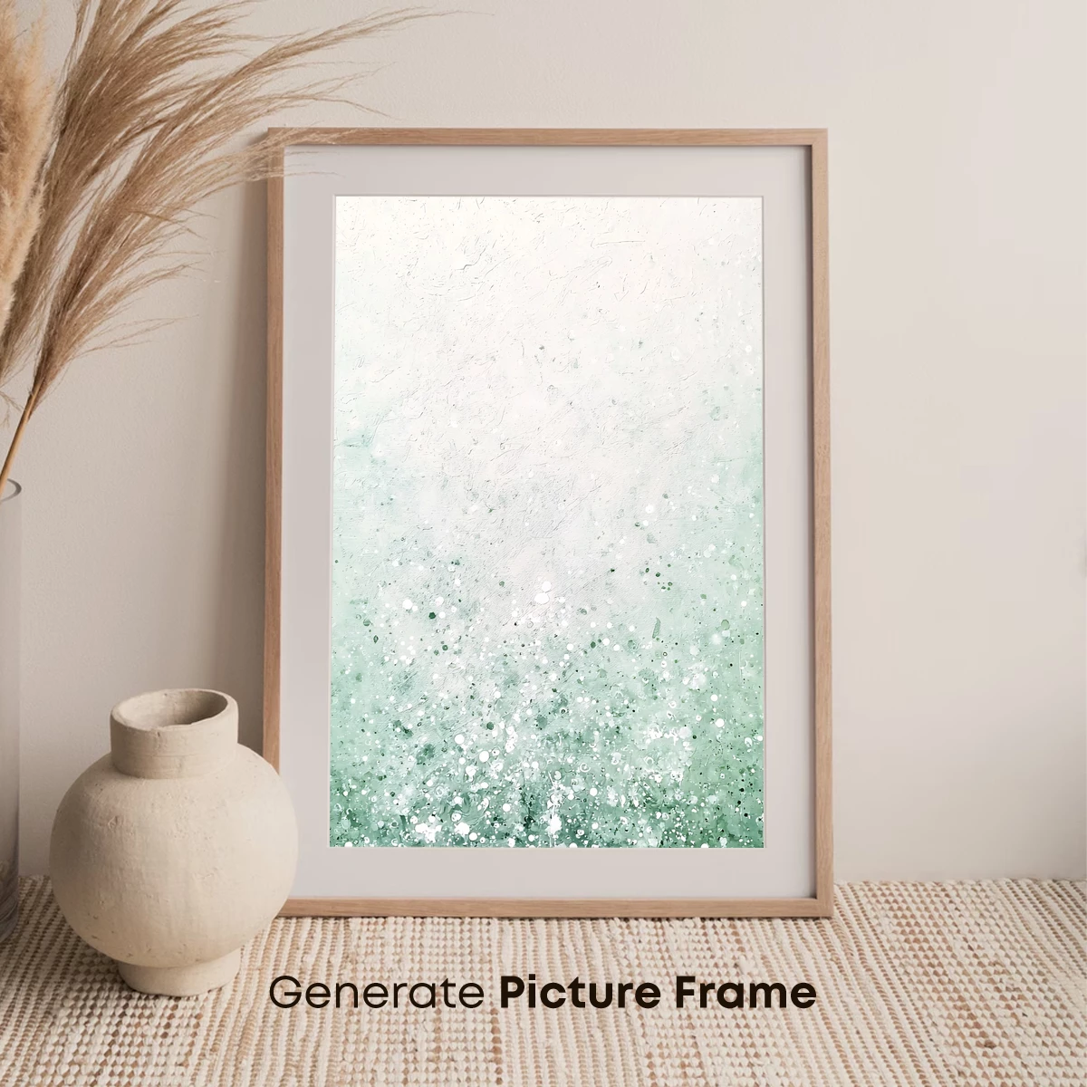 Aqua Serenity: Speckled Mist Abstract - Image 7