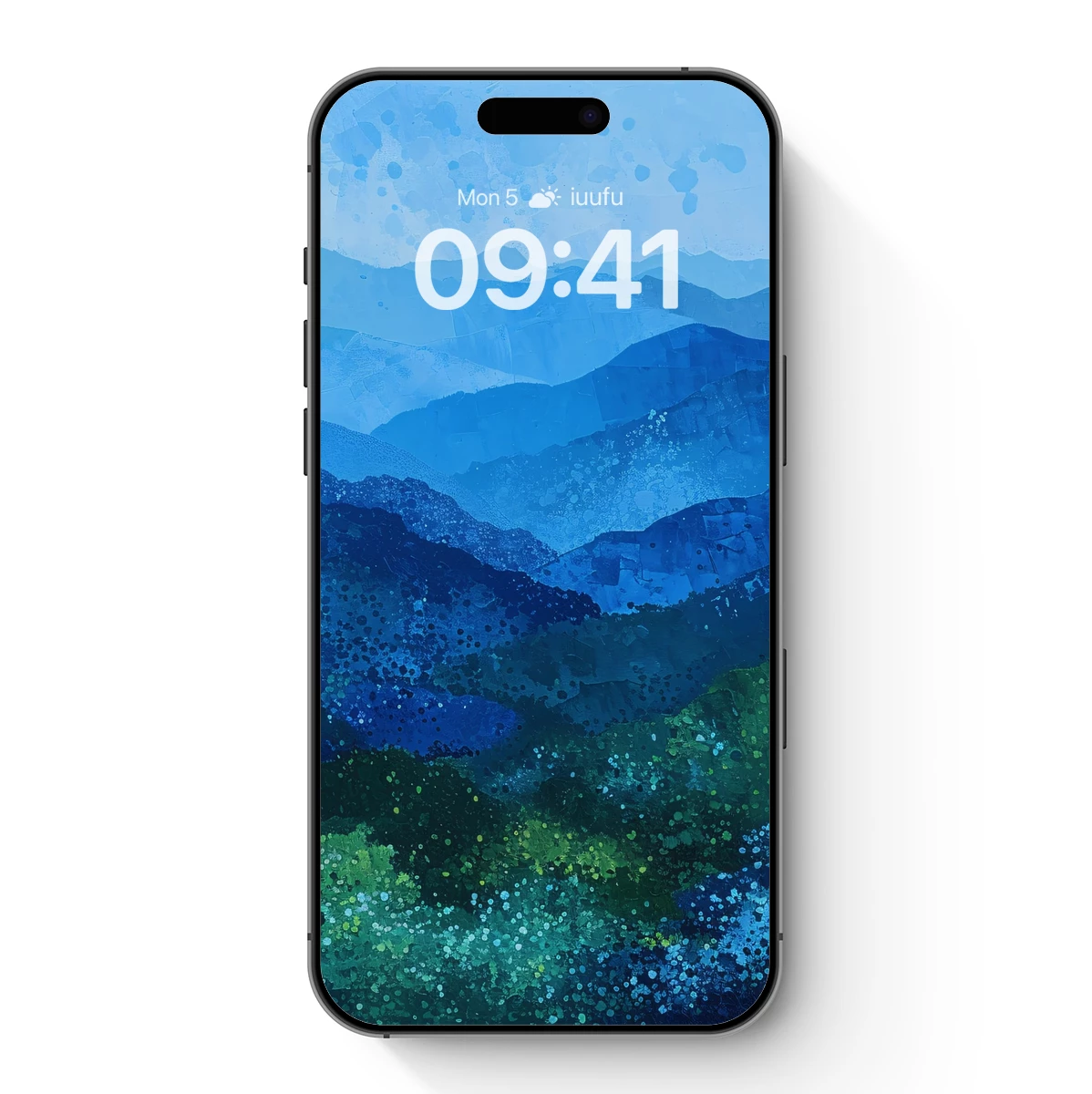 Blue Mountain Serenity: A Digital Watercolor Odyssey