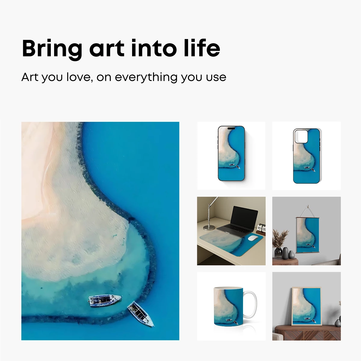 Aerial Serenity: Twin Boats at the Sandbar