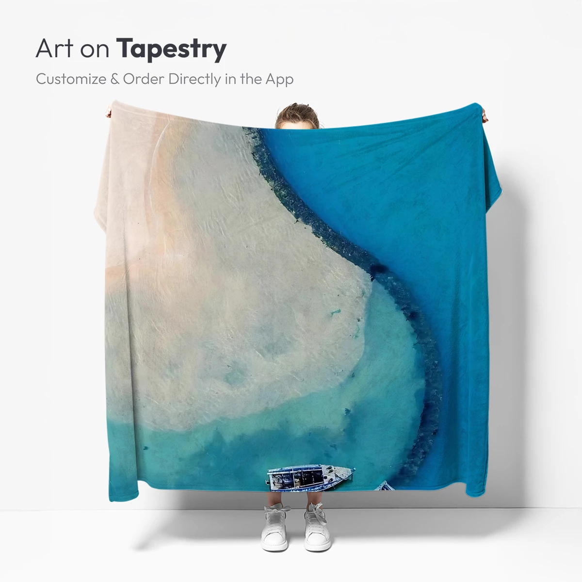 Aerial Serenity: Twin Boats at the Sandbar - Image 4