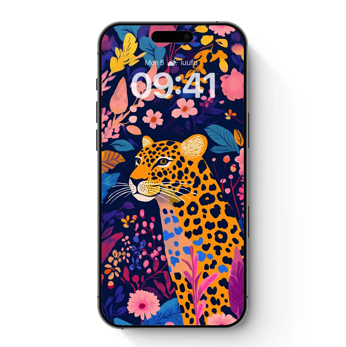 Jungle Leopard in Floral Fantasy