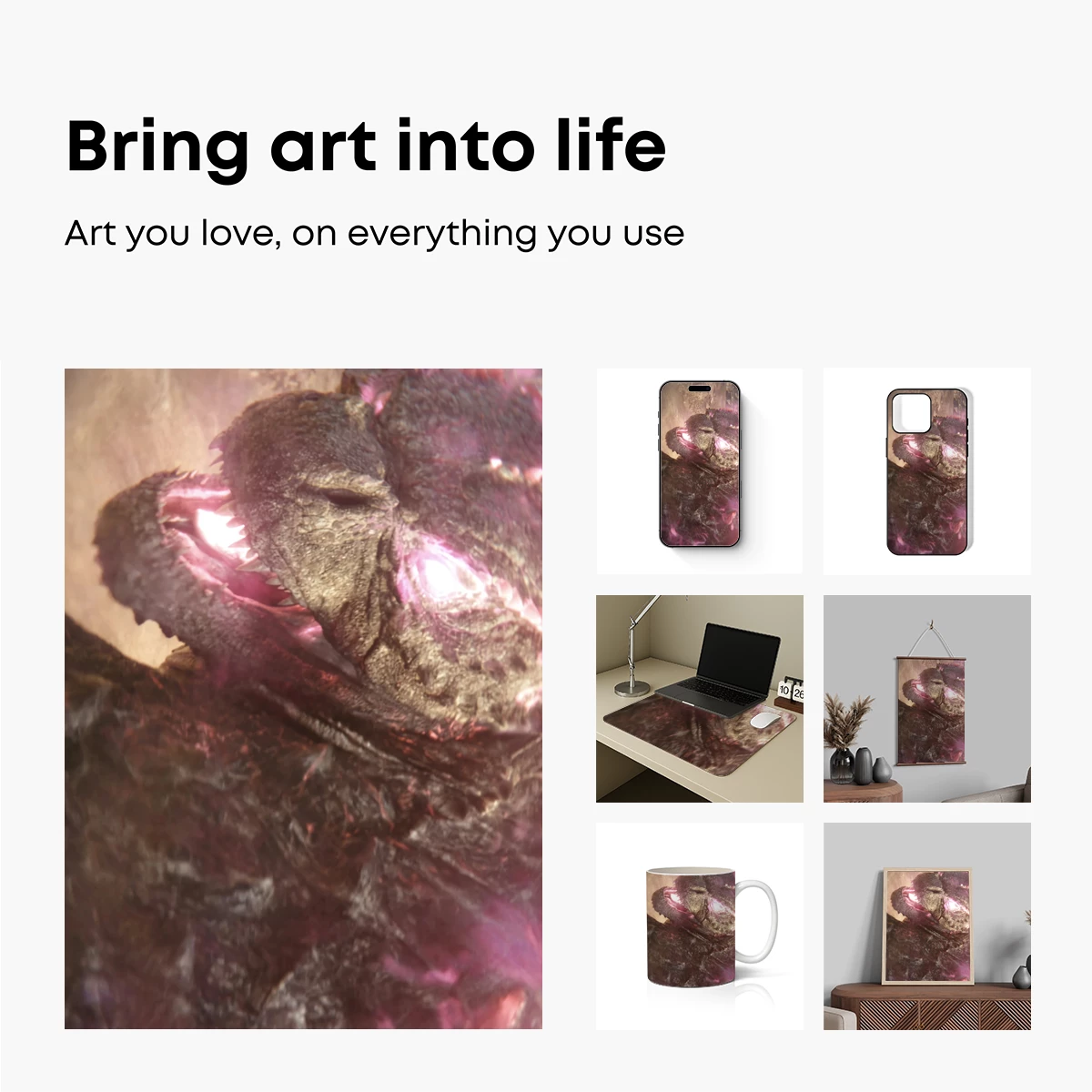 Ferocious Dragon's Roar: Mythic Beast in Crimson Light - Image 2