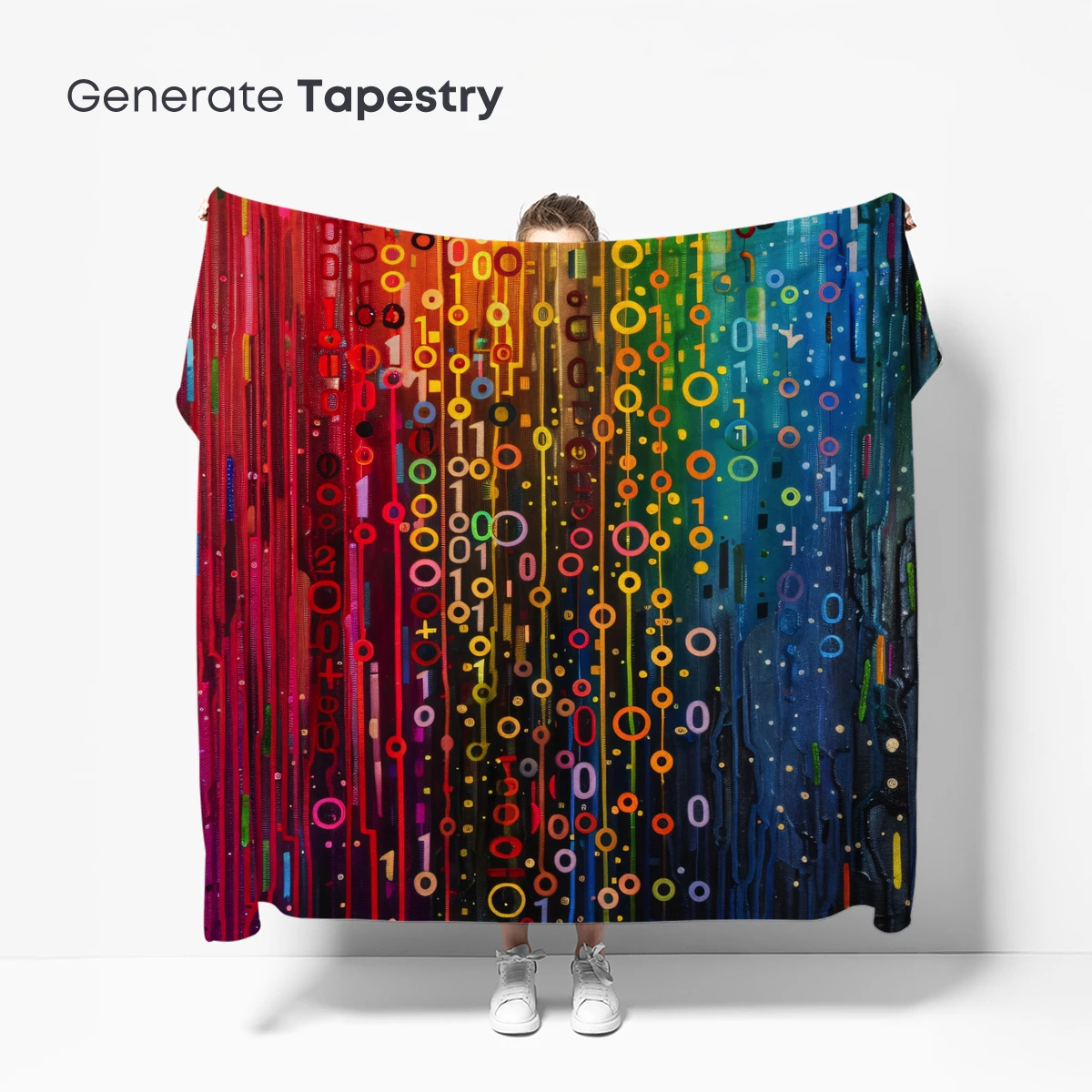 Binary Rainbow Symphony: Digital Art Fusion - Image 5