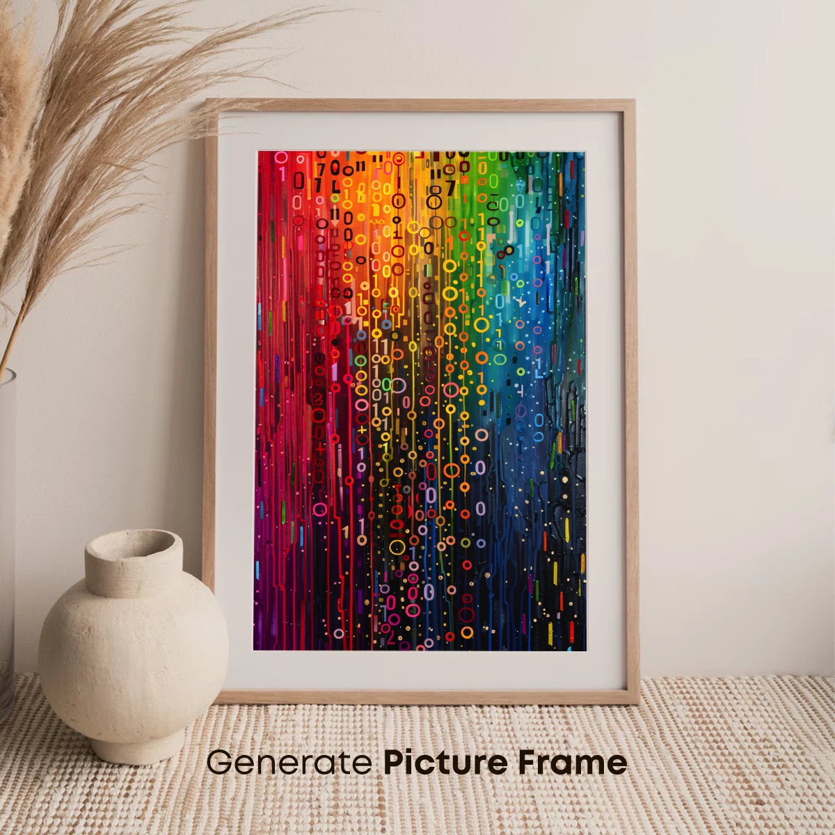 Binary Rainbow Symphony: Digital Art Fusion - Image 7