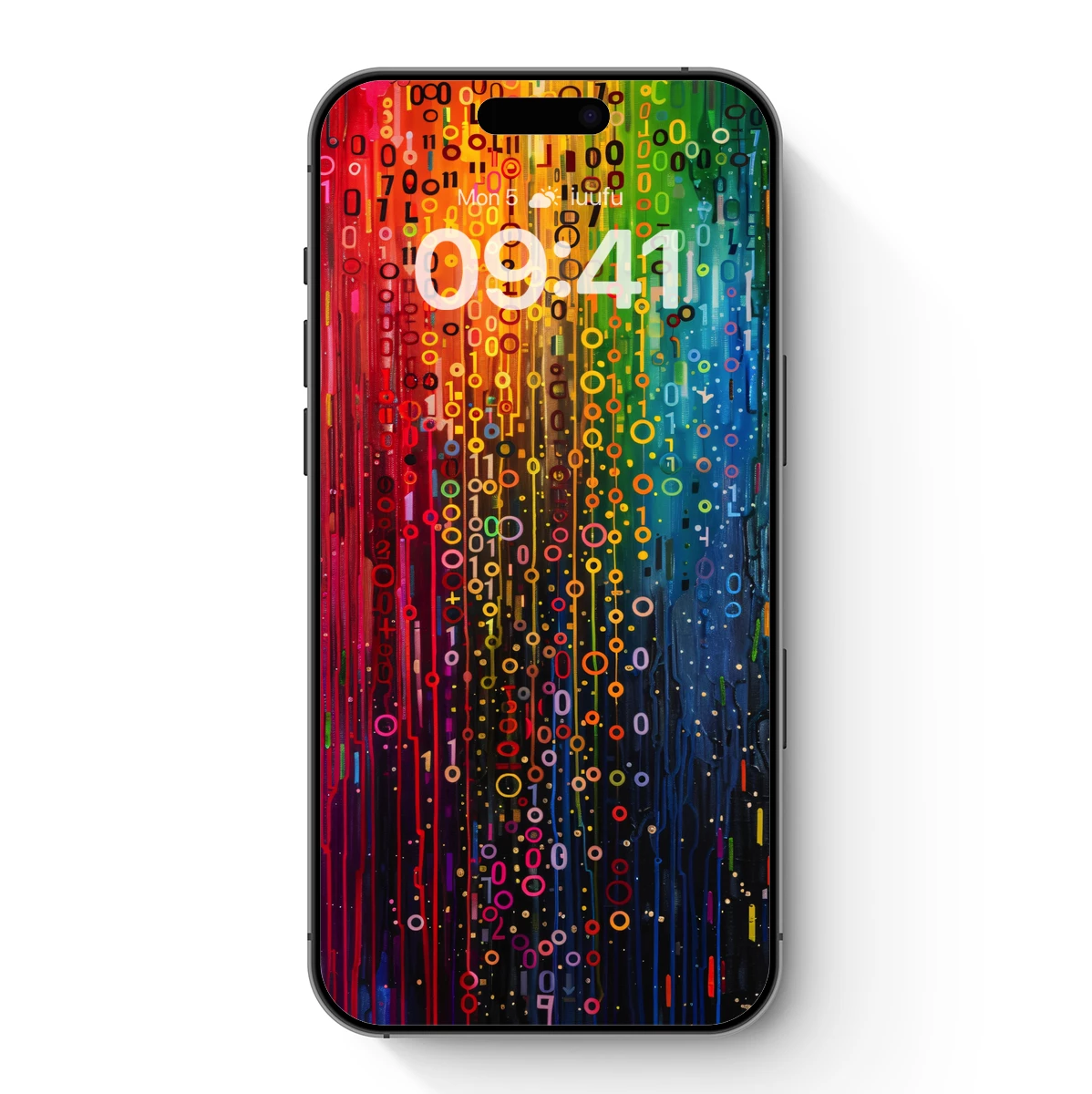 Binary Rainbow Symphony: Digital Art Fusion