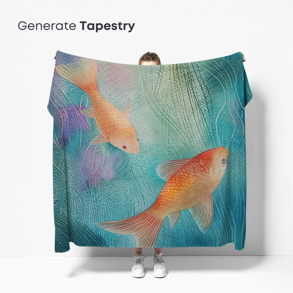 Aquatic Elegance: Golden Fish in Ethereal Waters - Image 5