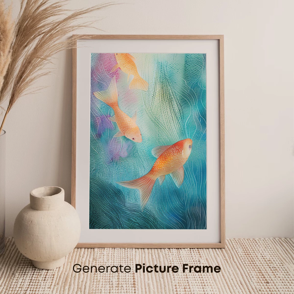 Aquatic Elegance: Golden Fish in Ethereal Waters - Image 7
