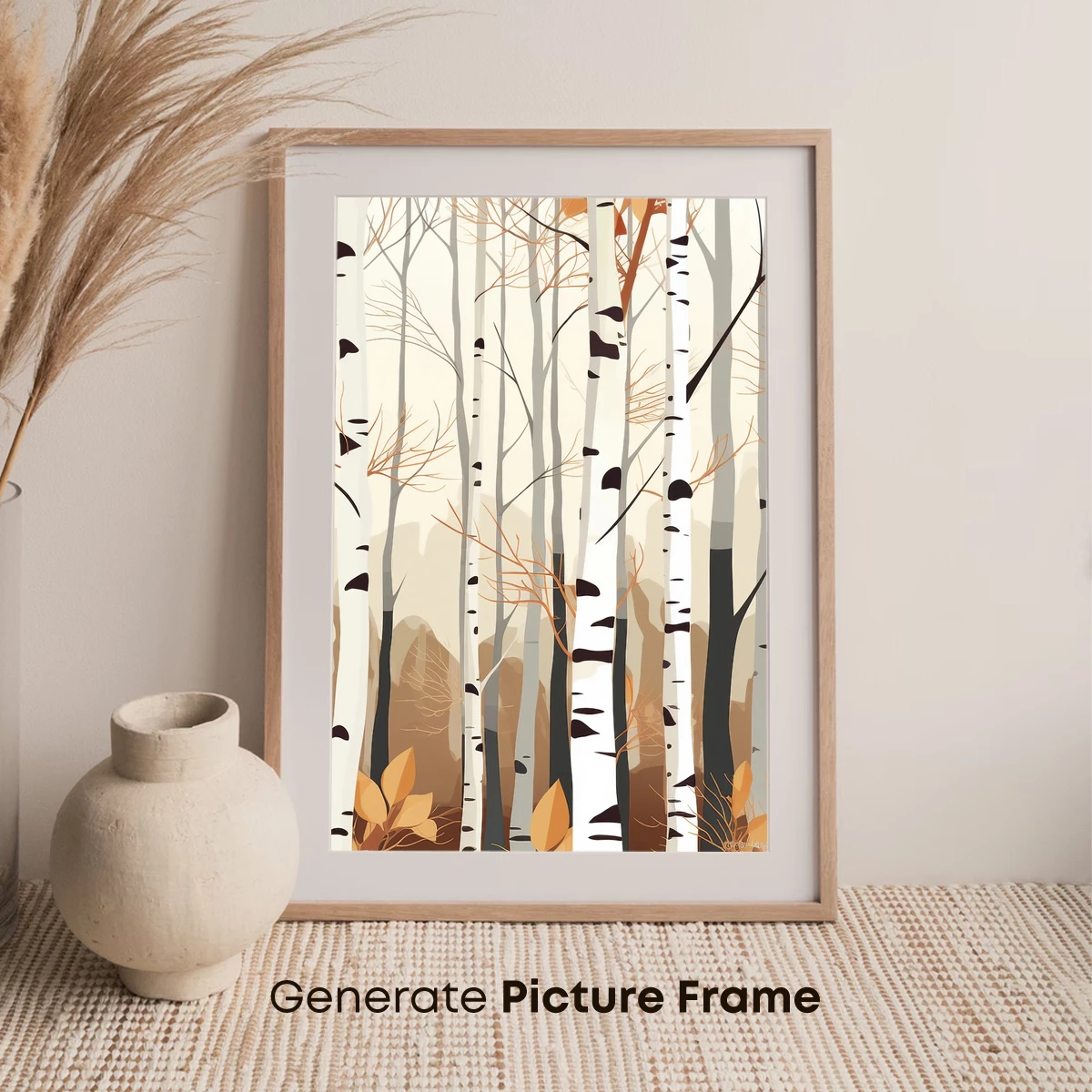 Autumn Birch Forest: Minimalist Nature Art - Image 7
