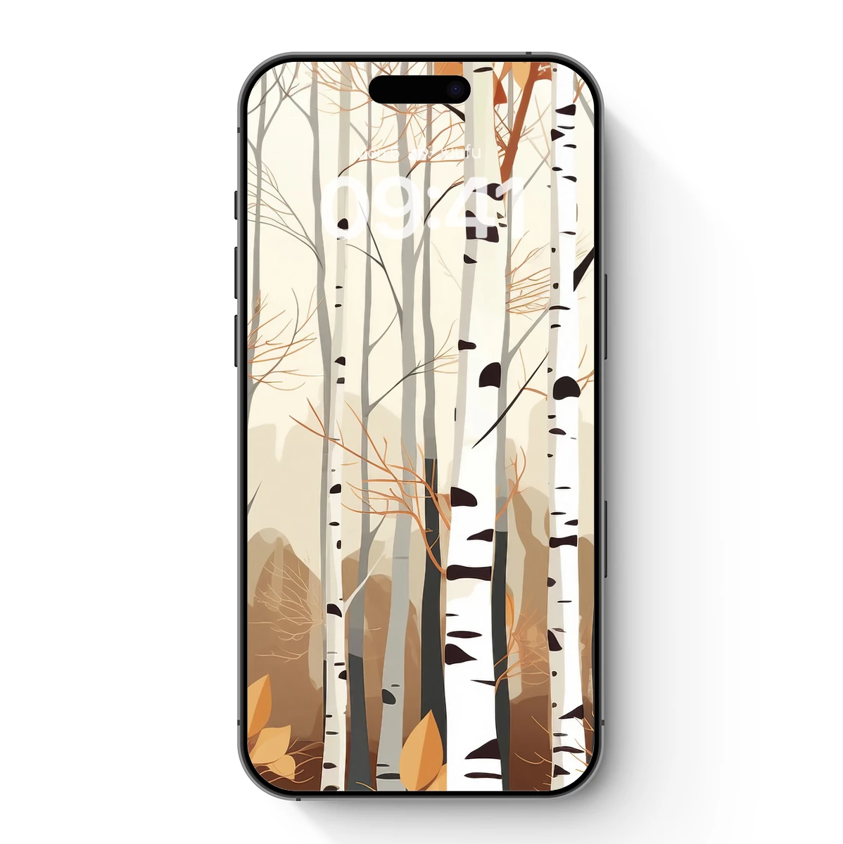 Autumn Birch Forest: Minimalist Nature Art