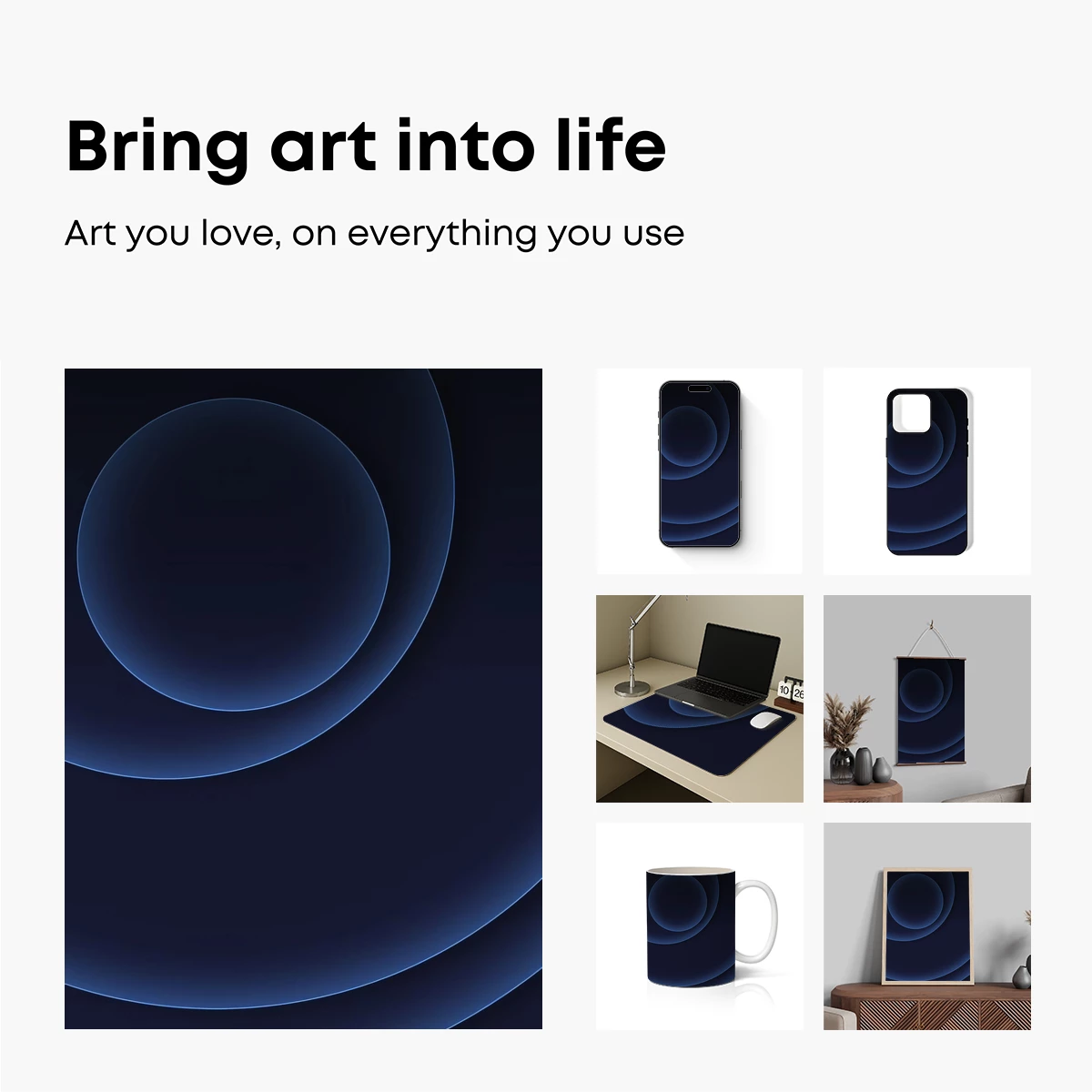 Ethereal Blue Circles: A Meditation on Depth - Image 2