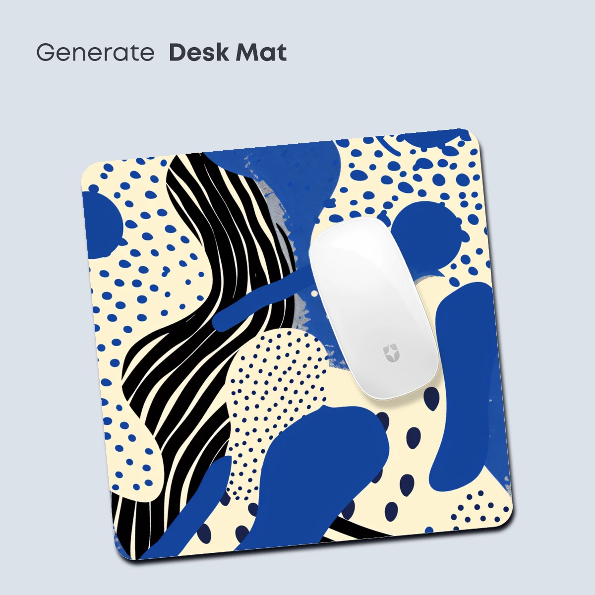 Bold Blue Abstract: Zebra Stripes and Dots Fusion - Image 4