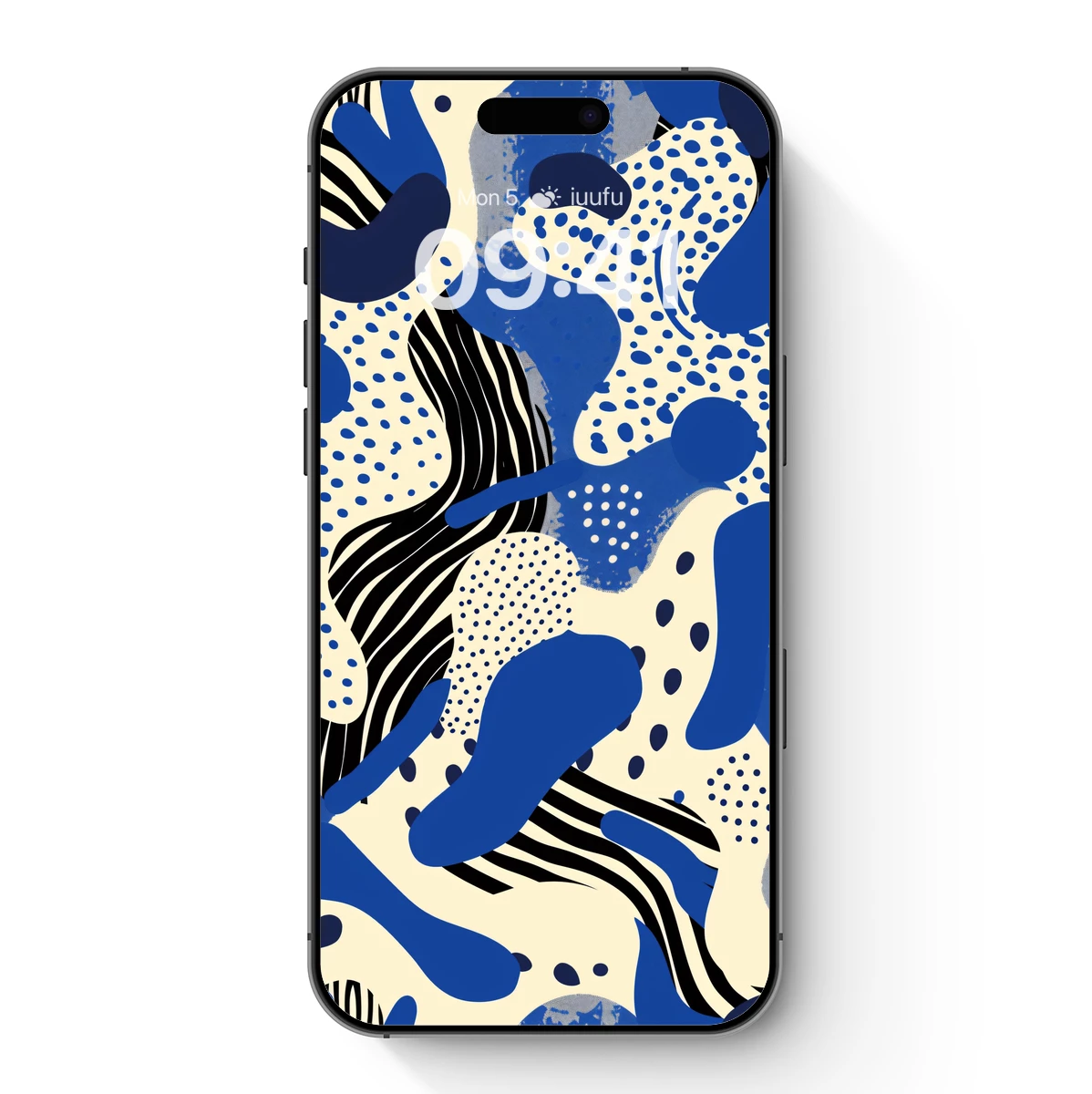 Bold Blue Abstract: Zebra Stripes and Dots Fusion