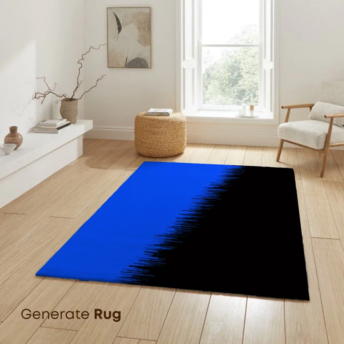 Fractal Divide: Blue and Black Abstract Edge - Image 6