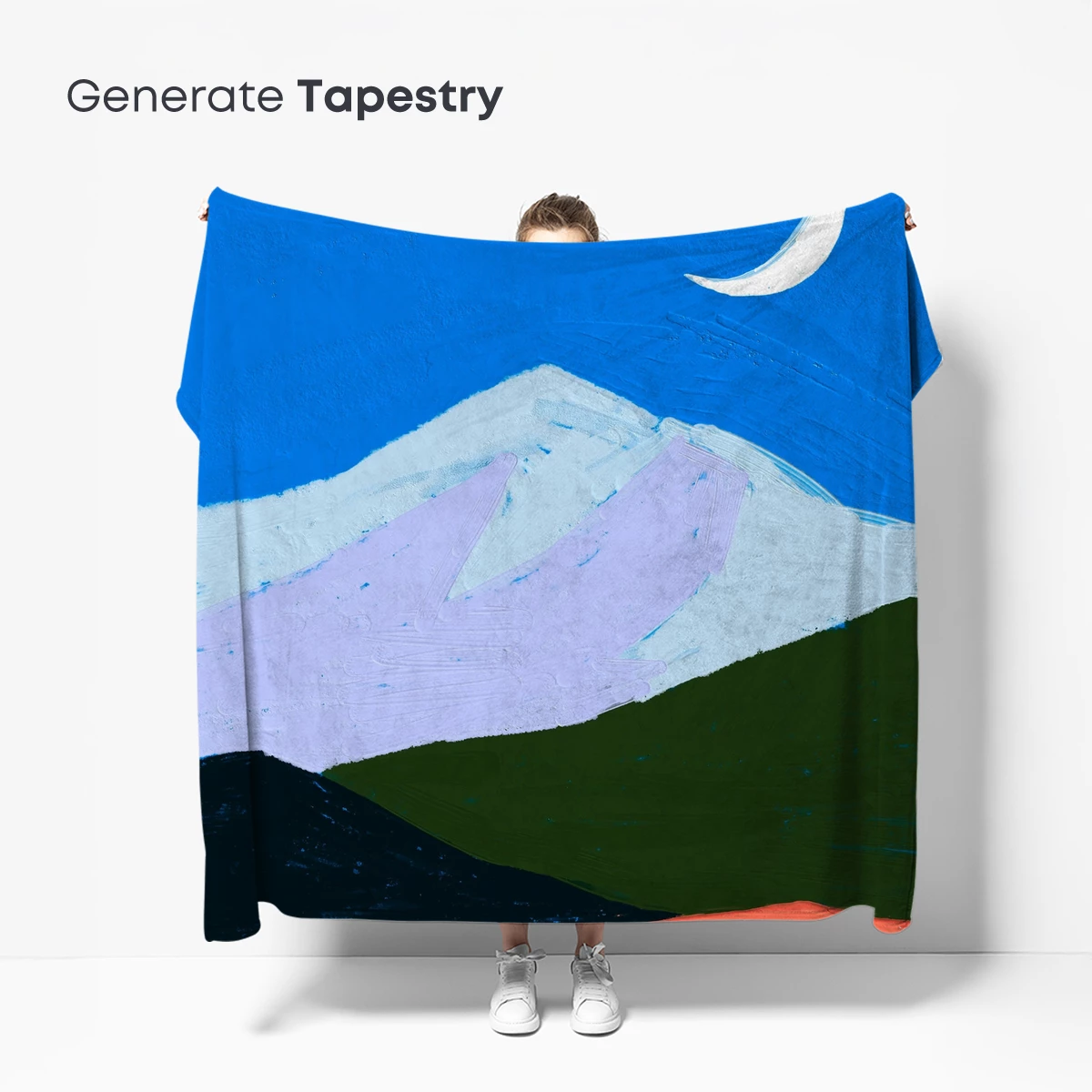 Crescent Moon Over Abstract Peaks - Image 5