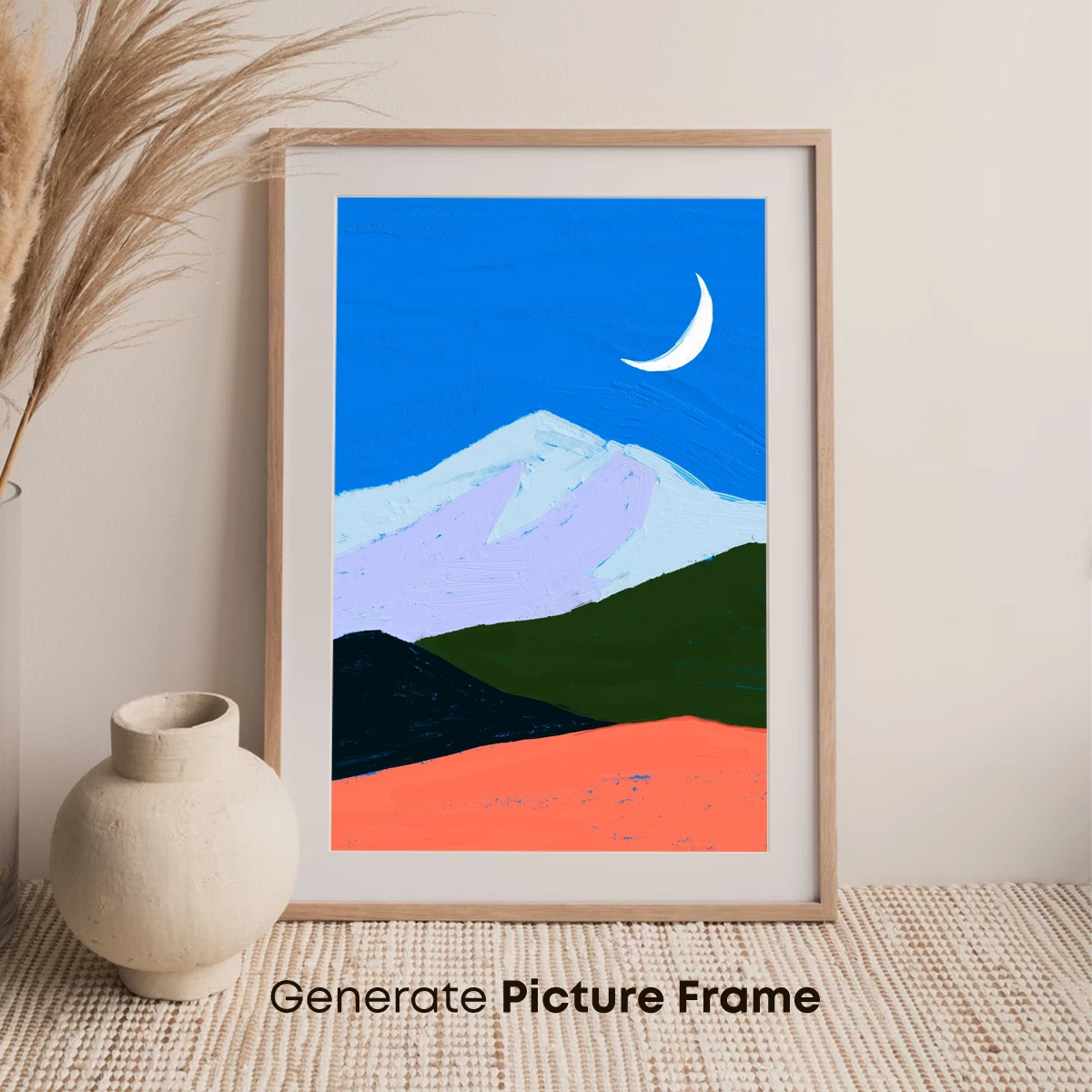 Crescent Moon Over Abstract Peaks - Image 7