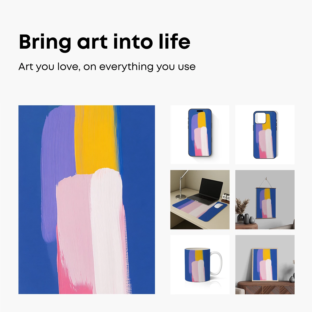 Abstract Brushstroke Symphony in Blue - Image 2