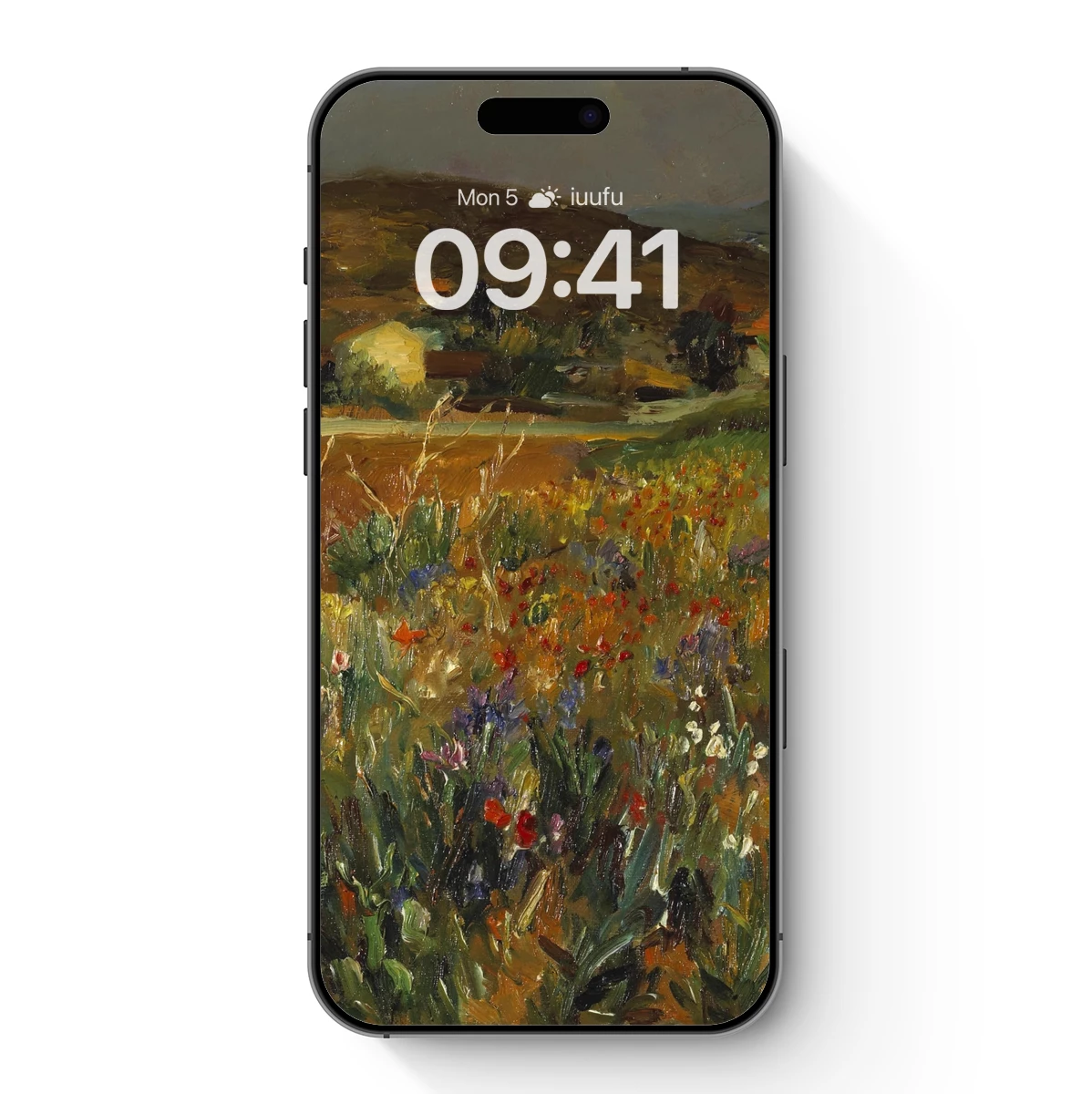 Blooming Fields Under Golden Hills