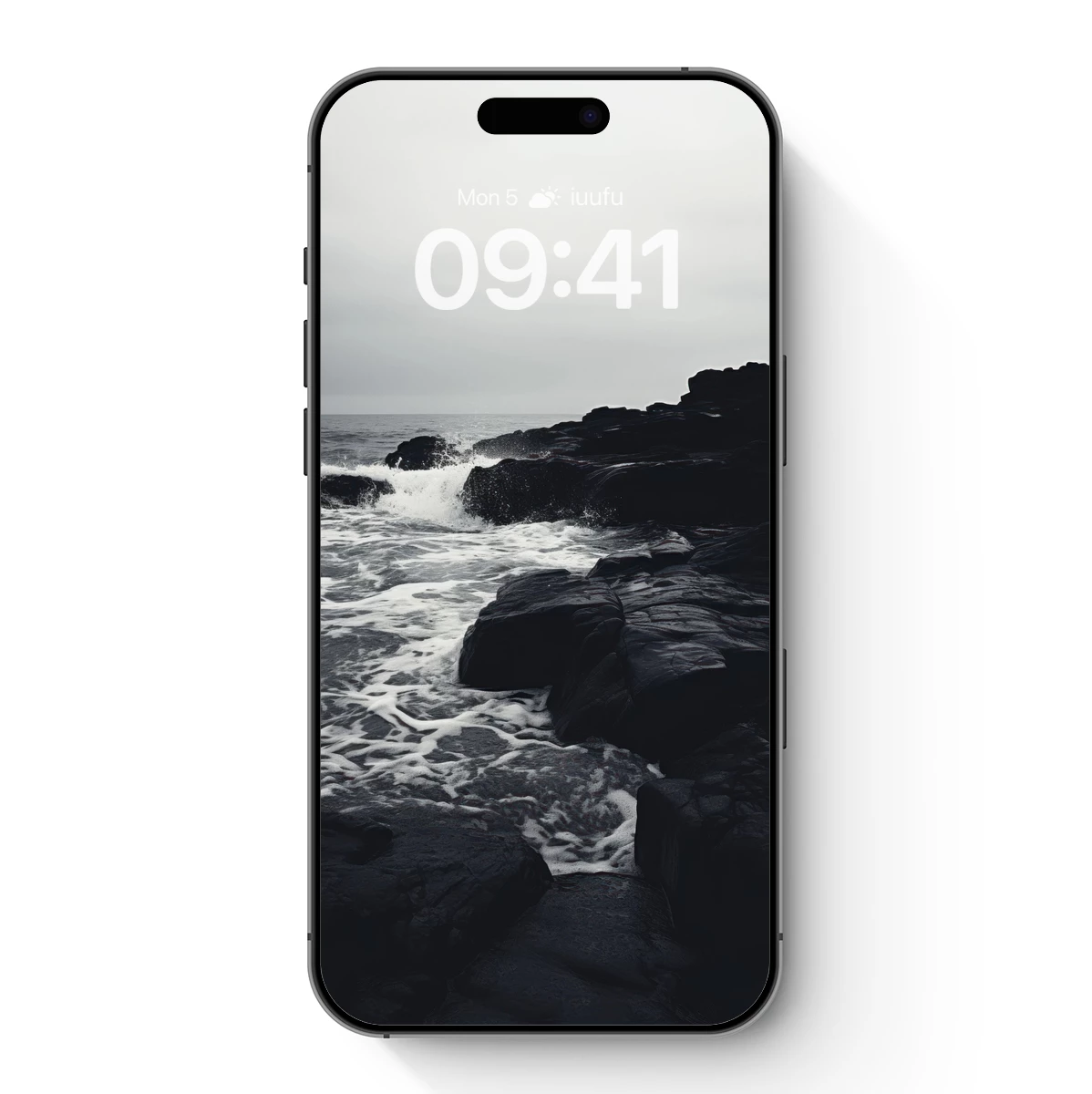 Gothic Shoreline: Waves Clash with Dark Rocks Gothic Shoreline: Waves Clash with Dark Rocks