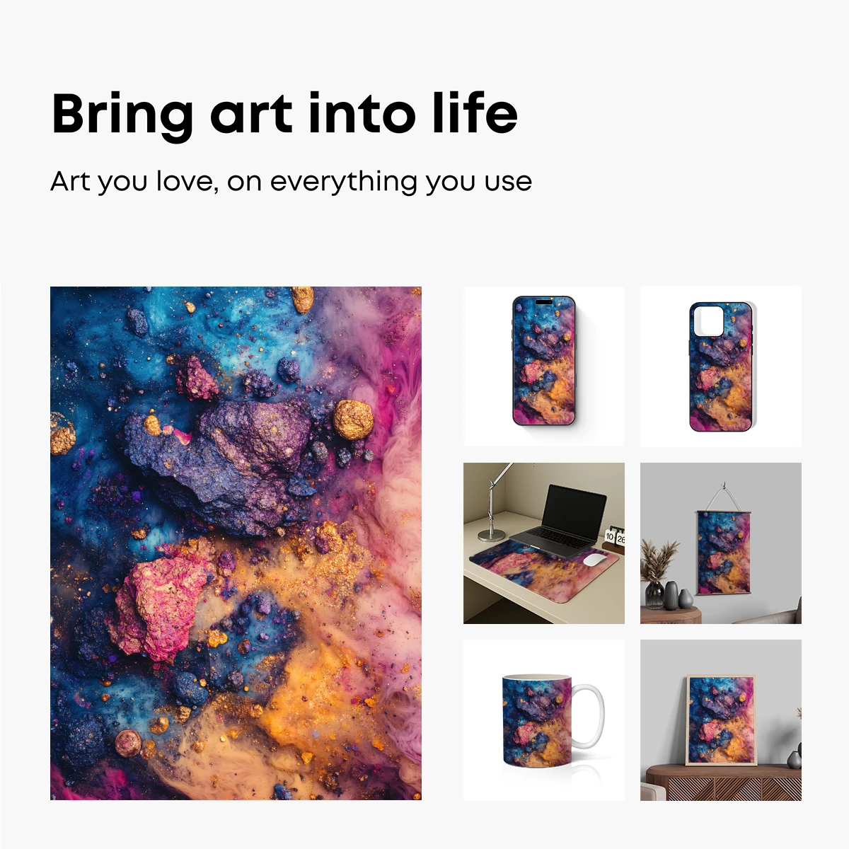 Cosmic Dust Symphony: Abstract Color Fusion - Image 2