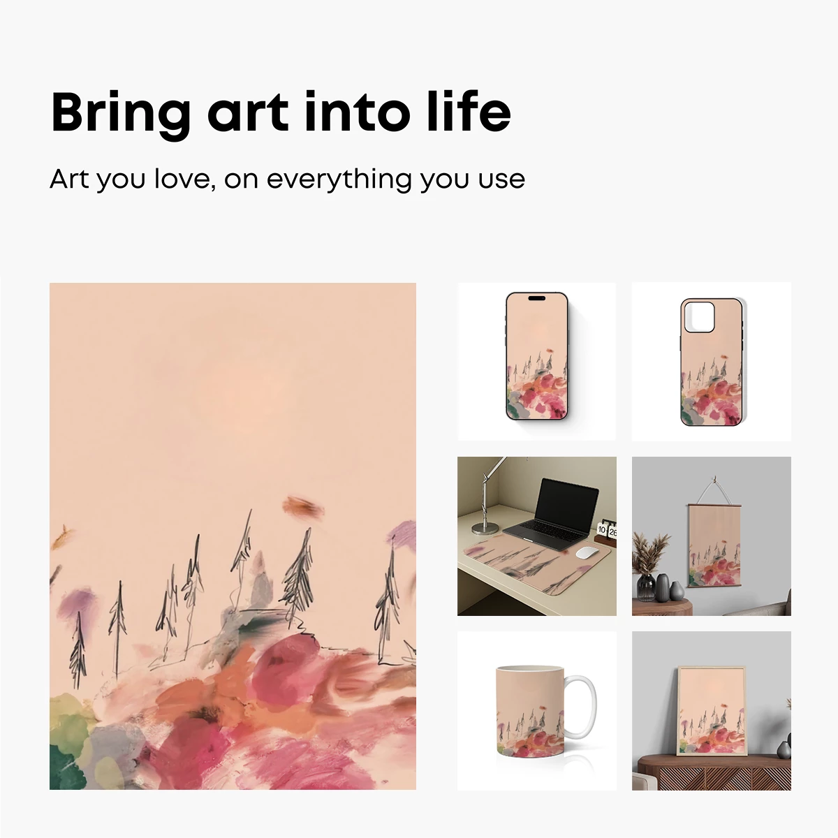 Abstract Floral Whisper: Pastel Dreamscape - Image 2