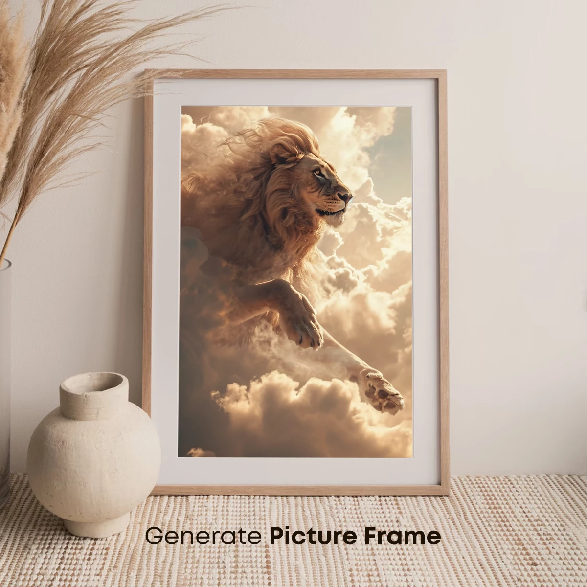 Lion Soaring Through Clouds: Majestic Fantasy Art - Image 7