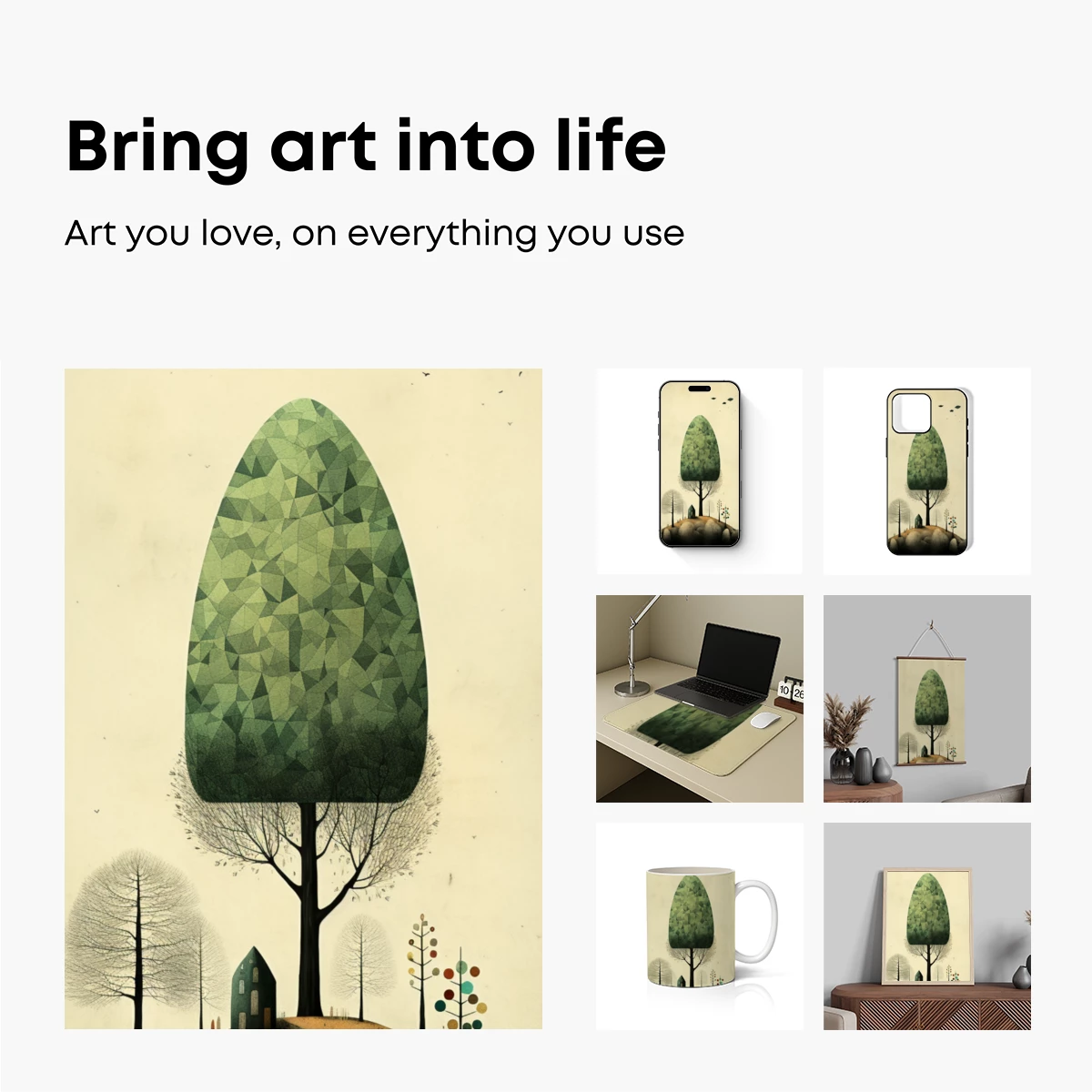 Geometric Tree Odyssey: A Surreal Landscape - Image 2